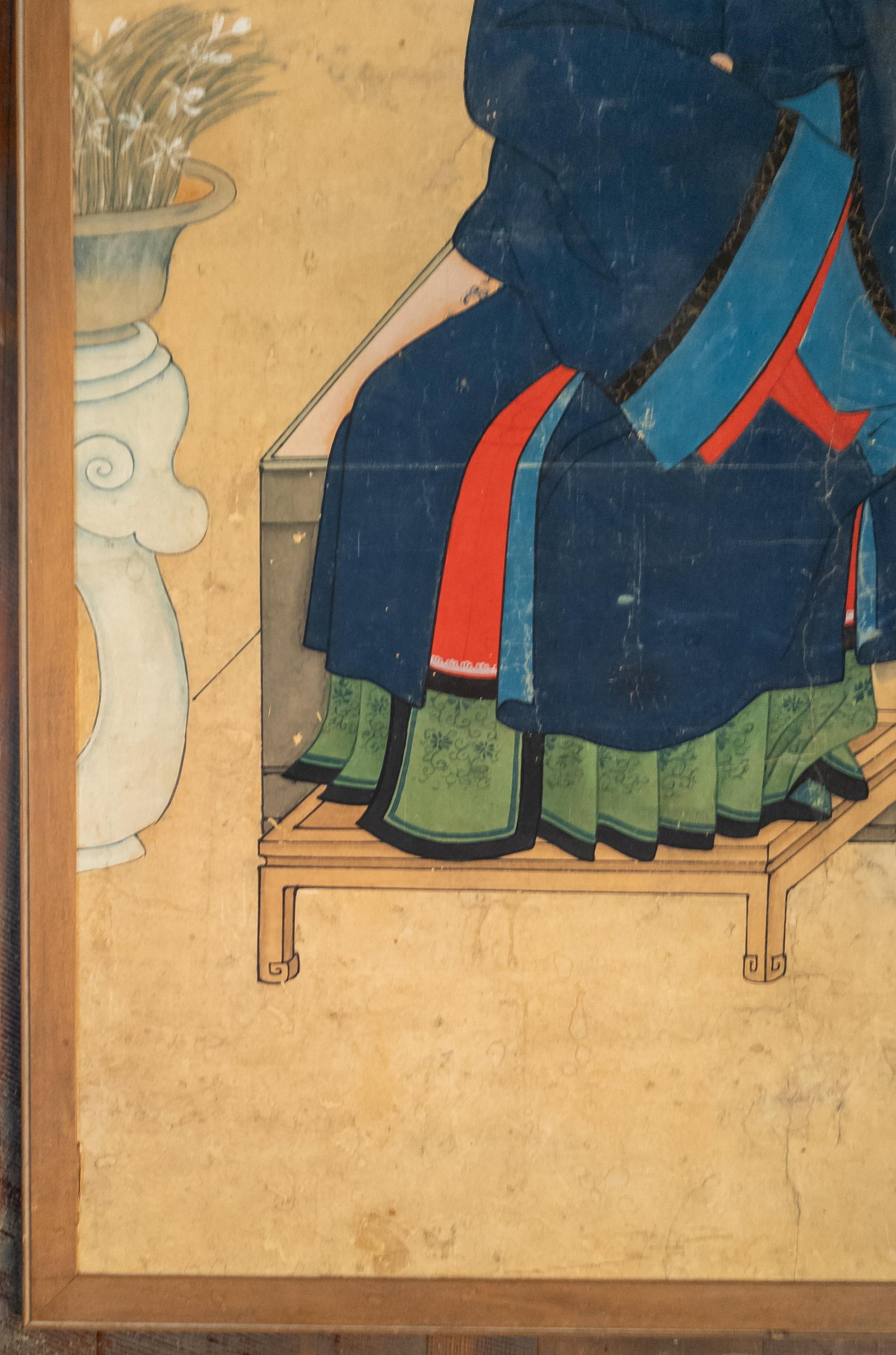 19th Century Large Chinese Ancestor Portrait Painting on Paper - 7
