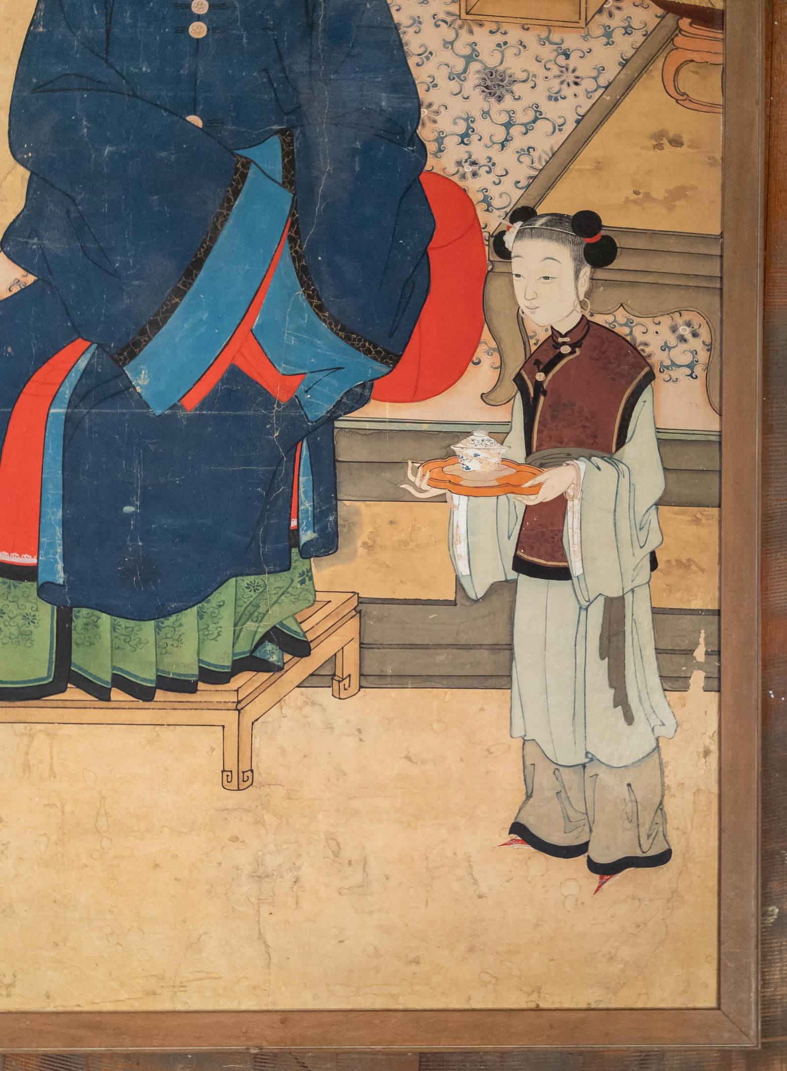 19th Century Large Chinese Ancestor Portrait Painting on Paper - 8