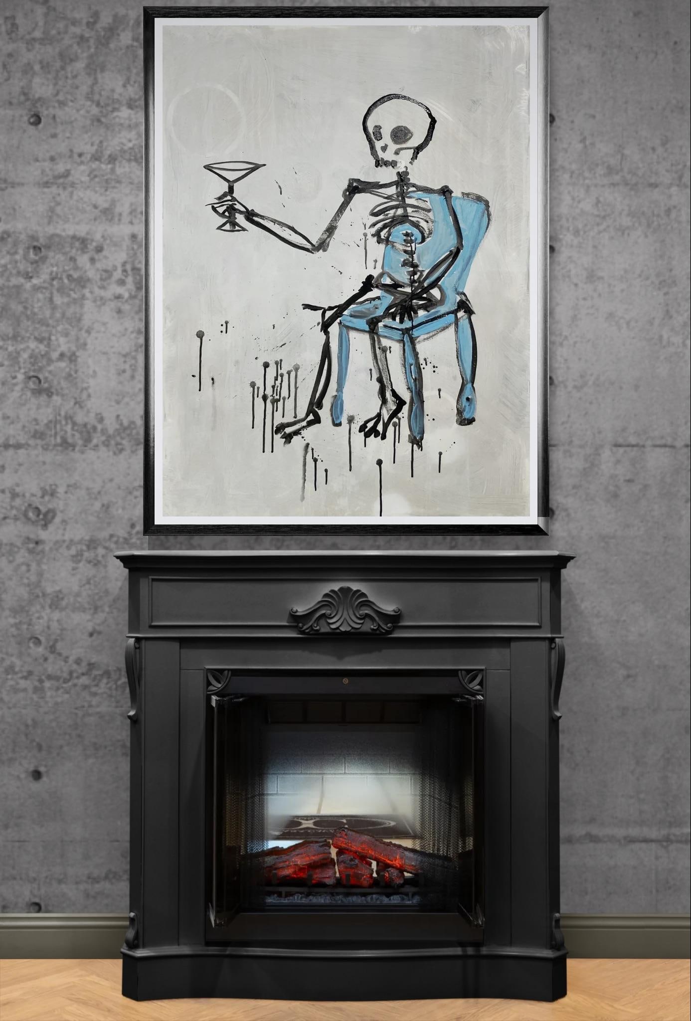 Memento Mori "Happy Hour". Original Print on Canvas. Framed - 2