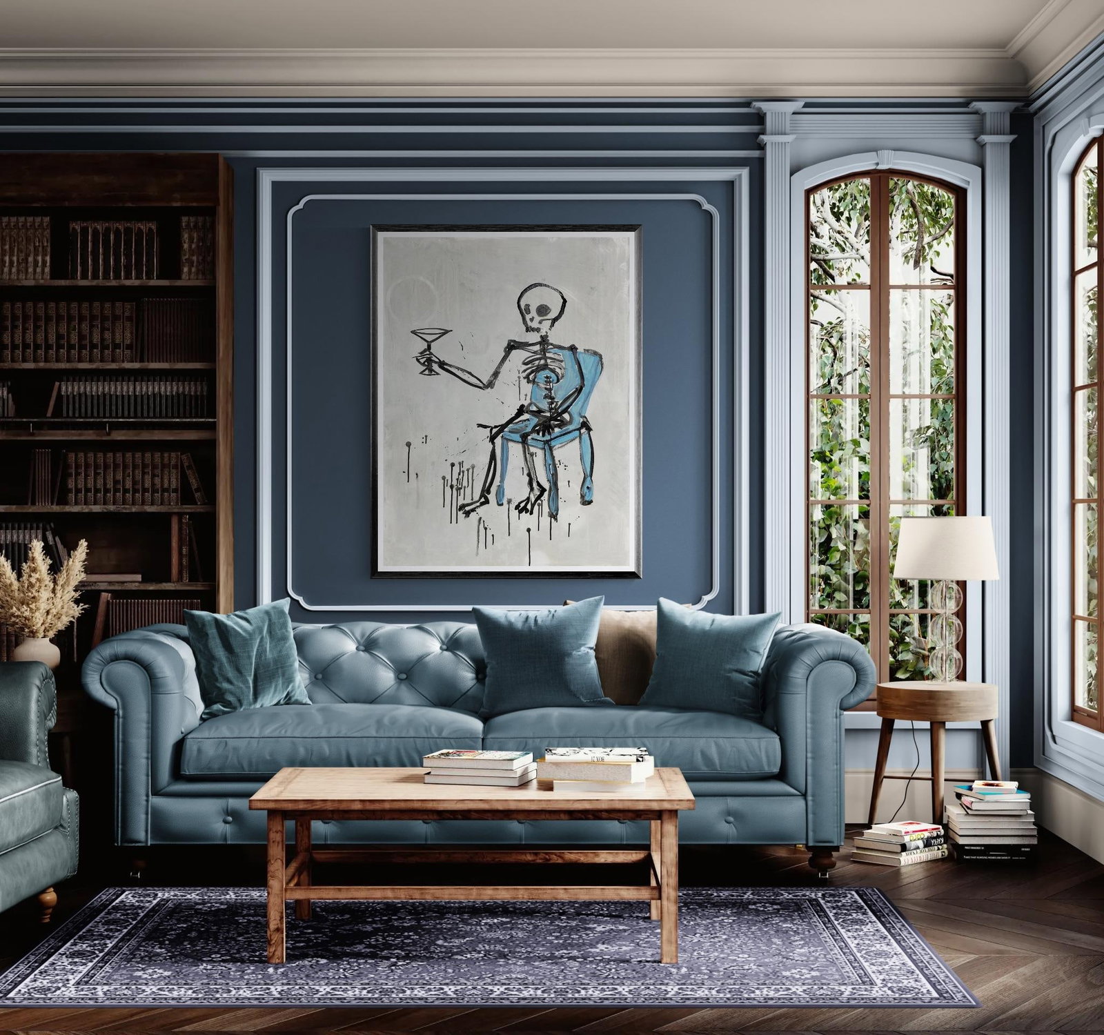 Memento Mori "Happy Hour". Original Print on Canvas. Framed - 3