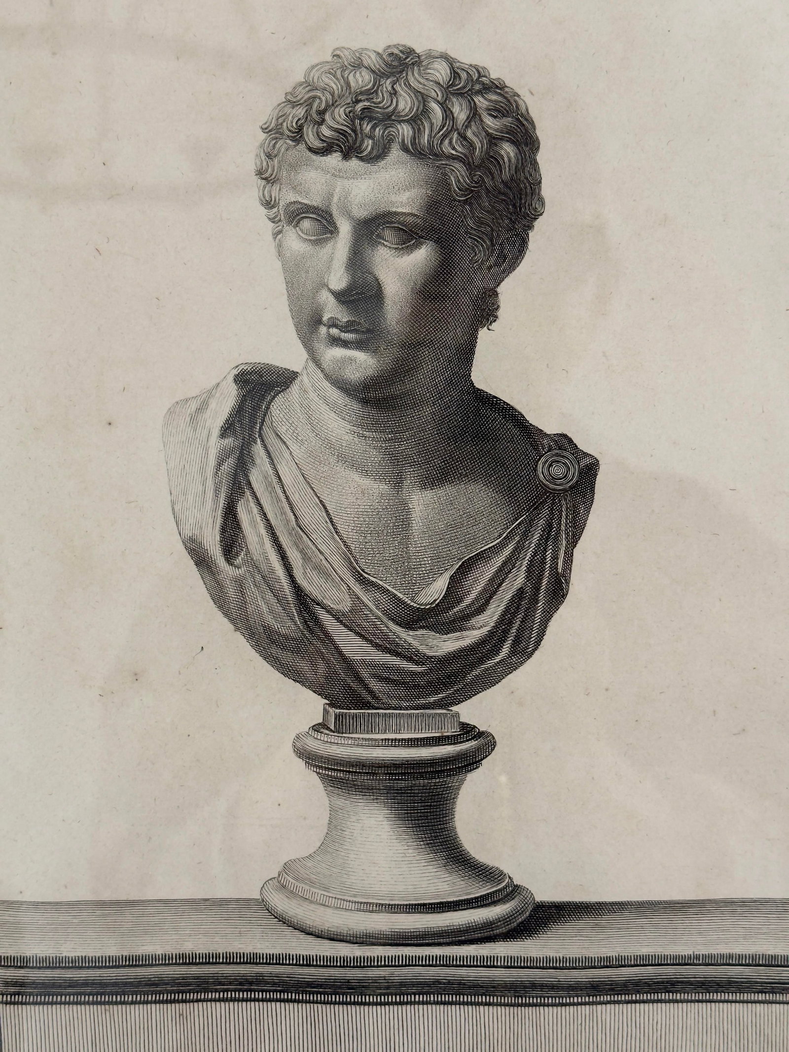 Pair of 18th Century Italian Bust Engravings (Antique Etchings) - Neoclassical Grand Tour Copperplat - 2