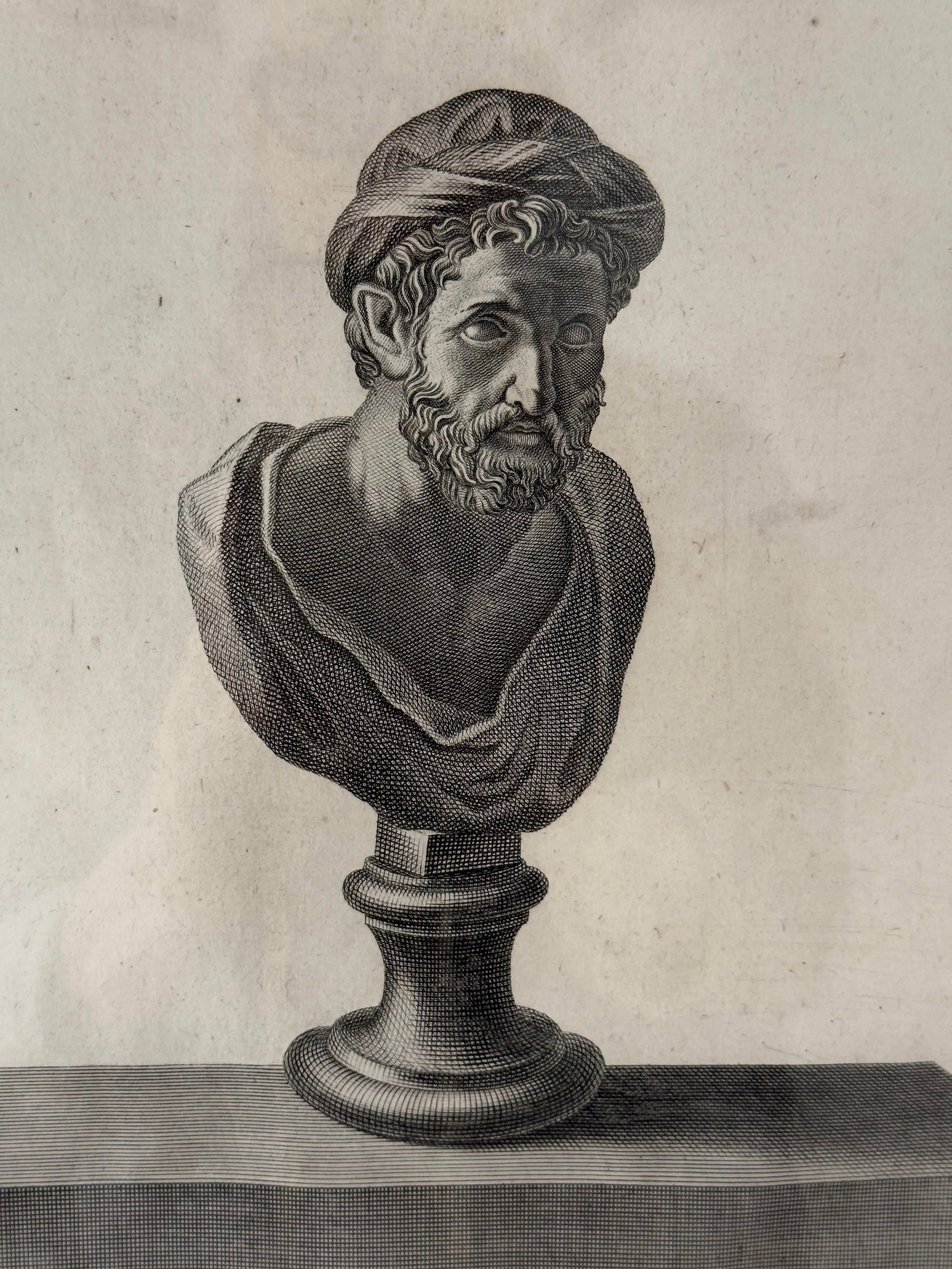 Pair of 18th Century Italian Bust Engravings (Antique Etchings) - Neoclassical Grand Tour Copperplat - 6