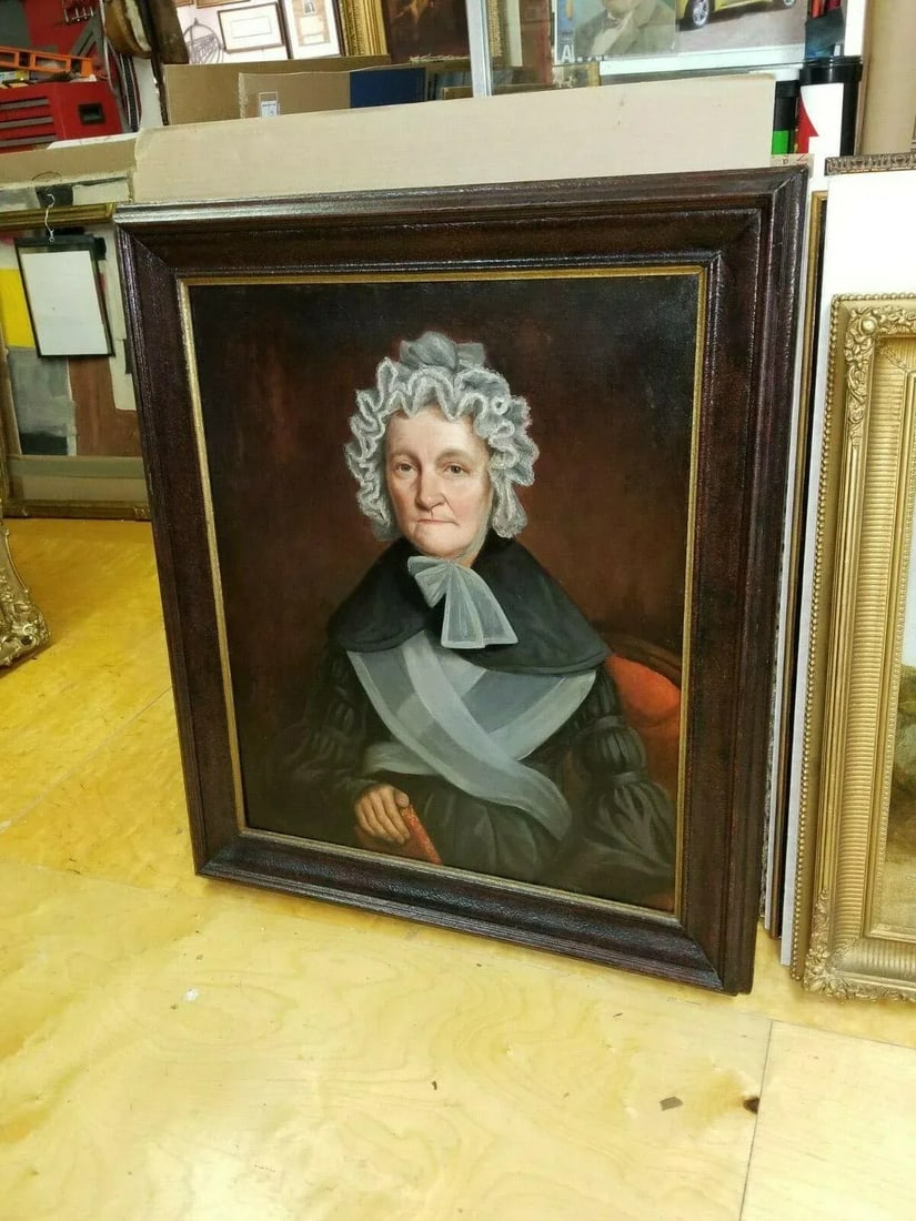 Early 19th Century Portrait of a Lady Wearing a Bonnet. Pre Victorian or Victorian Oil Painting, Ori - 4