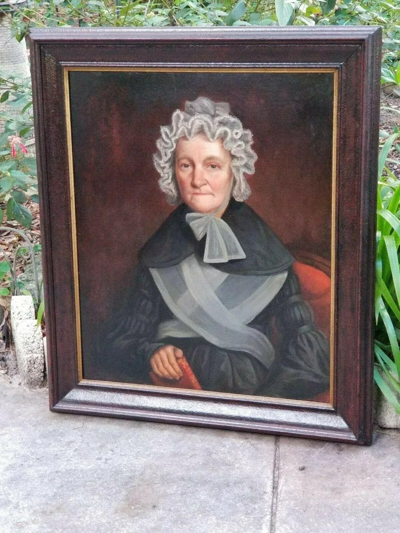 Early 19th Century Portrait of a Lady Wearing a Bonnet. Pre Victorian or Victorian Oil Painting, Ori - 5