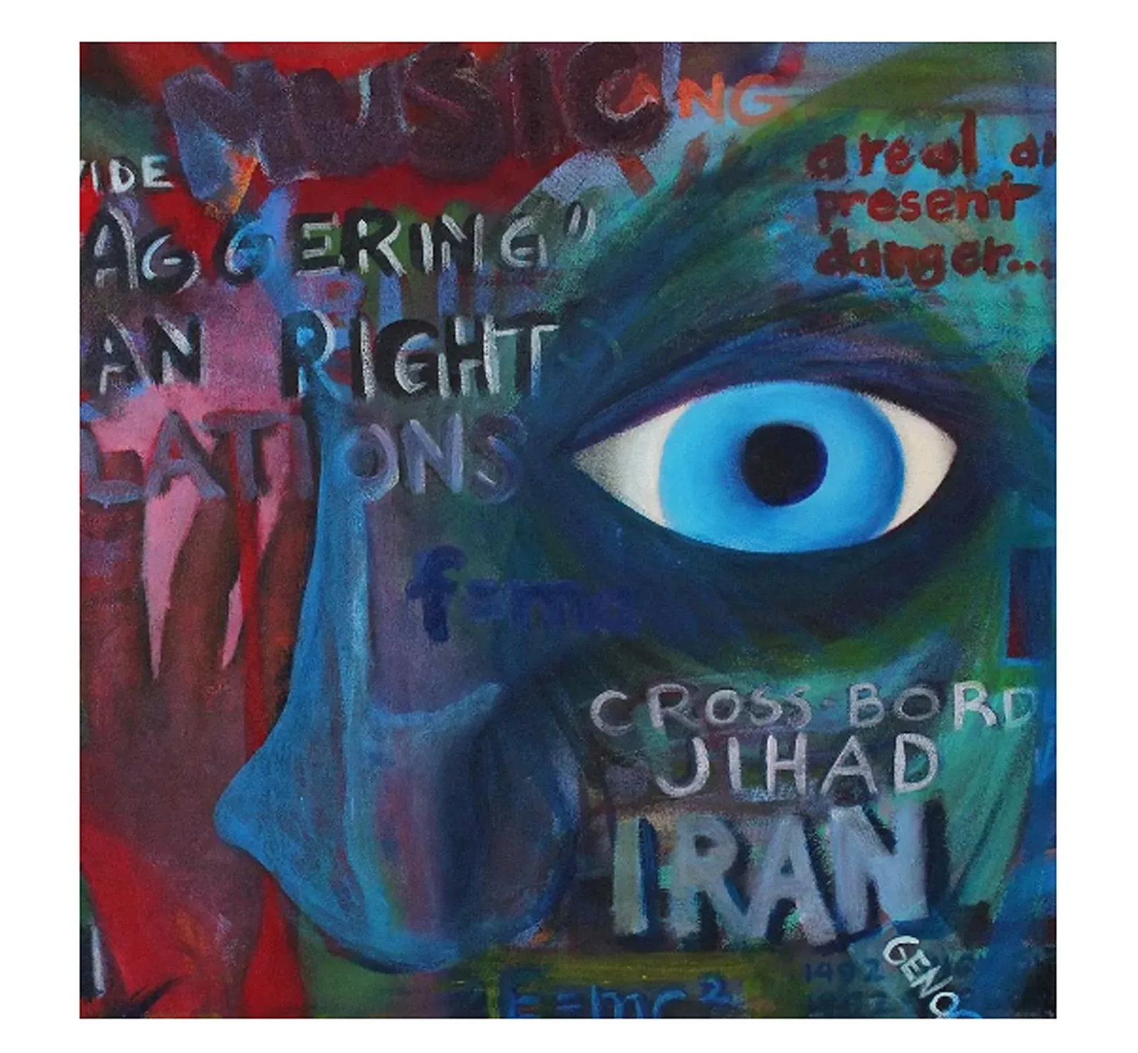 "Watchful Eye" Contemporary Abstract Figurative Oil Painting - 3