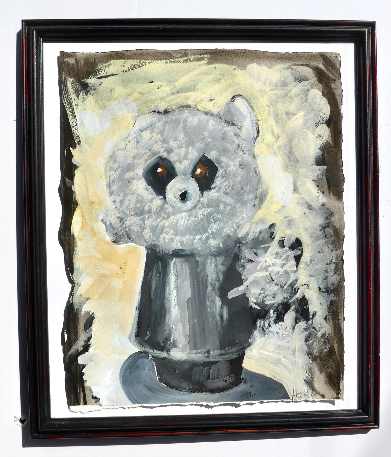 Framed "Rocky Racoon" Contemporary Painting by Listed Artist Martha Holden - 5