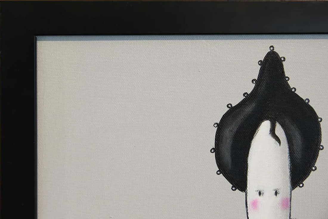 2021 "Mme. Violette" Abstract Aristocratic Figure Painting by Scott Woodard, Framed - 2