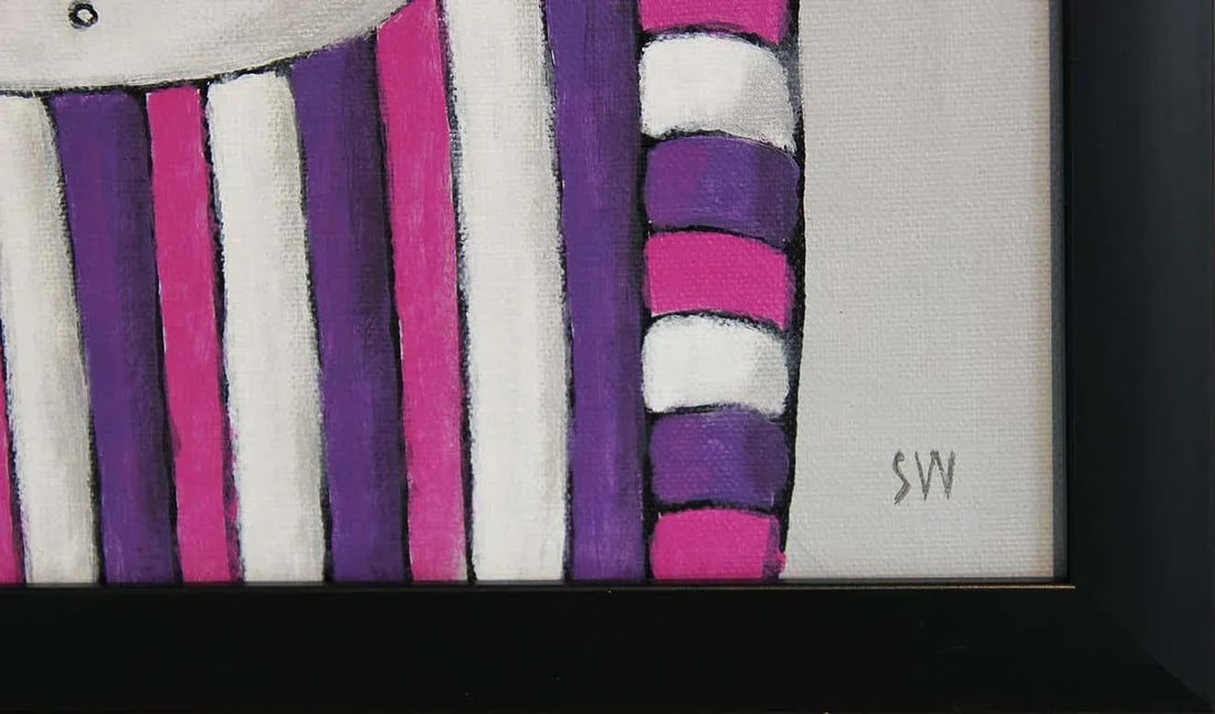 2021 "Mme. Violette" Abstract Aristocratic Figure Painting by Scott Woodard, Framed - 3