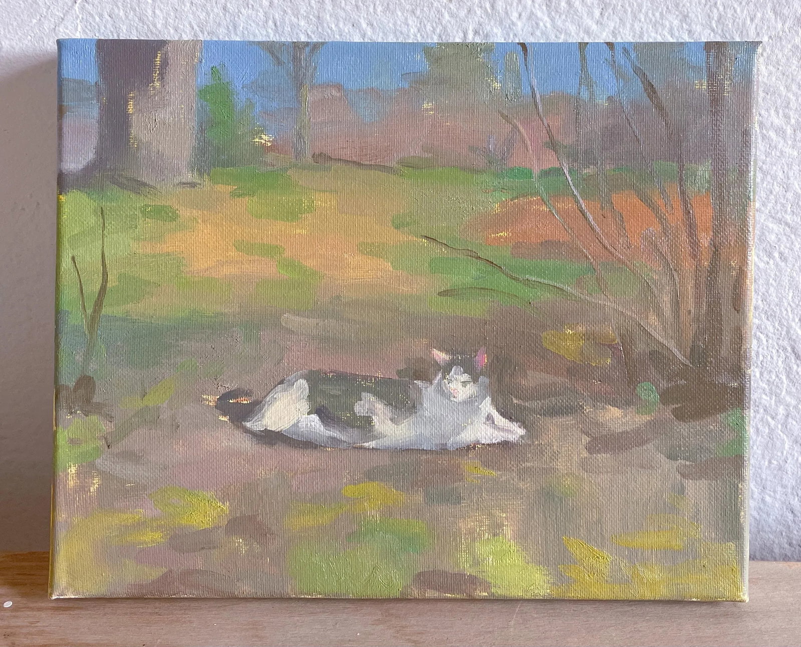 Gray and White Cat Oil Painting by Michelle Farro - 3