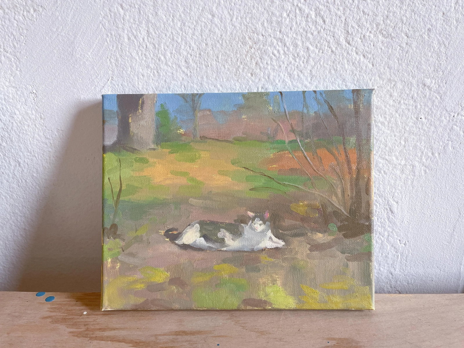 Gray and White Cat Oil Painting by Michelle Farro - 5