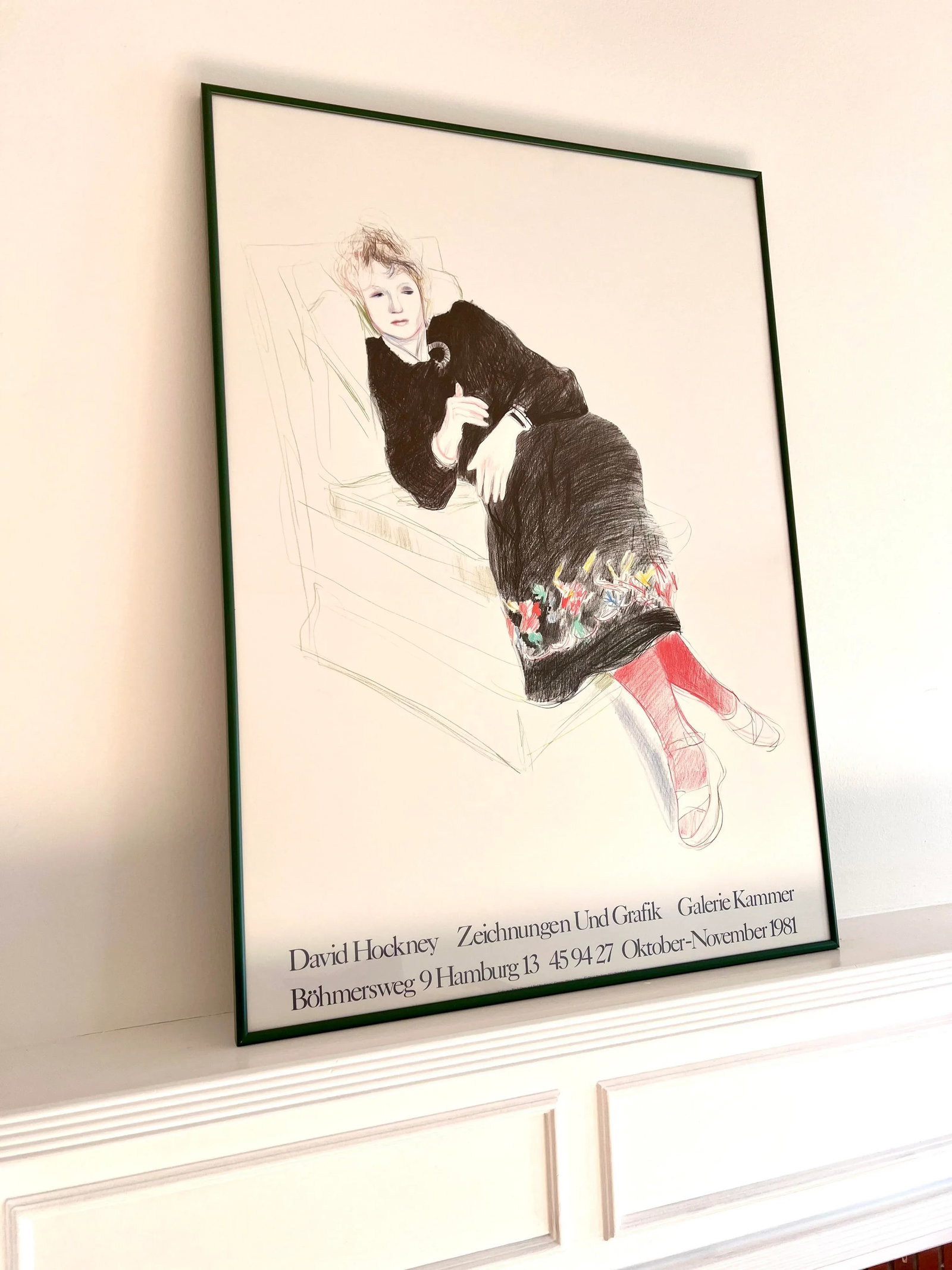 1981 Galerie Kammer David Hockney Exhibition Poster, Framed - 3