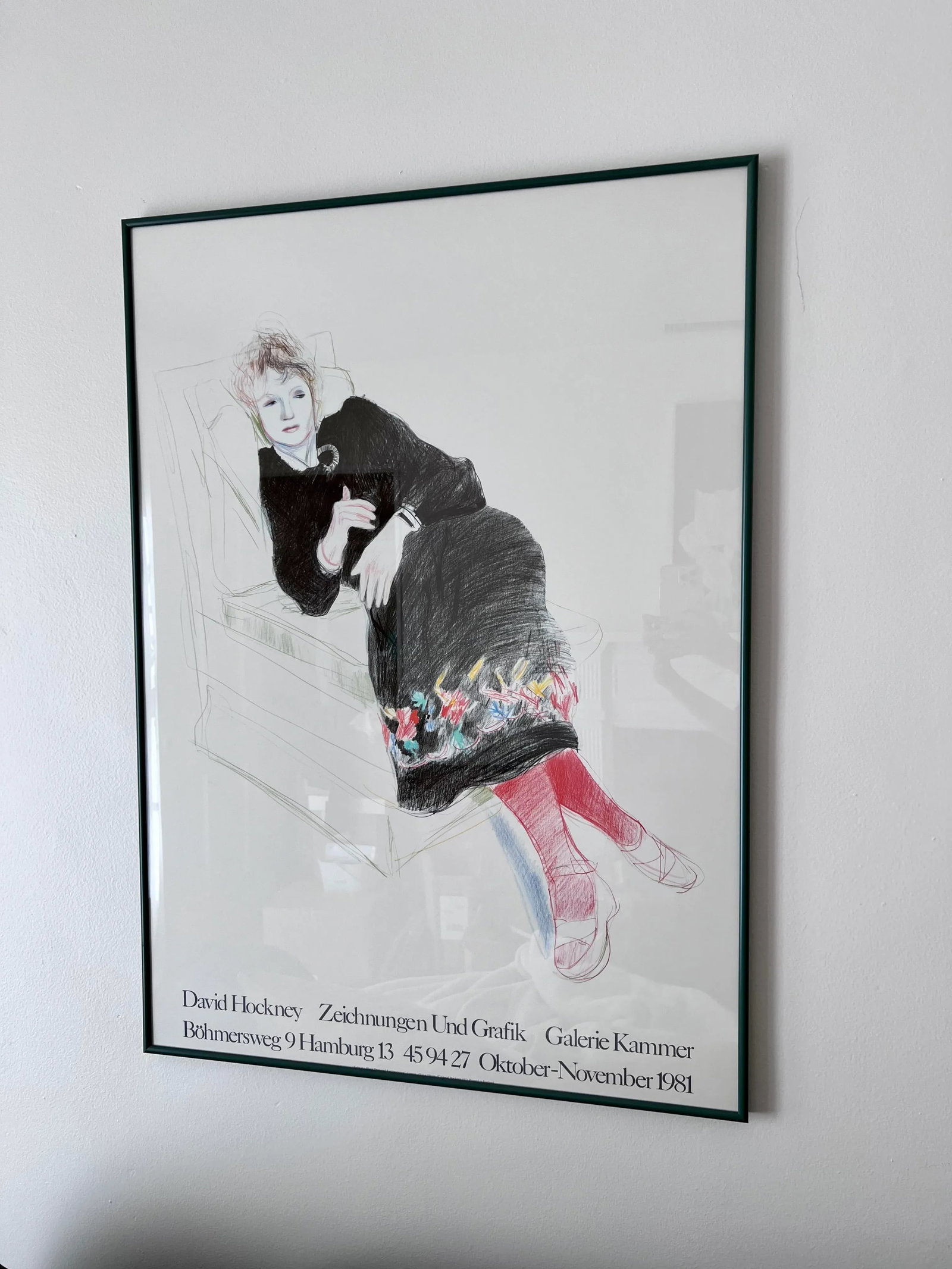1981 Galerie Kammer David Hockney Exhibition Poster, Framed - 4