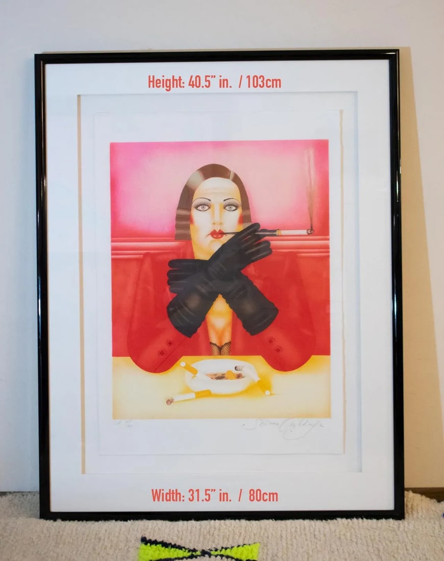 1984 "Susan" Art Deco Figurative Artist's Proof Numbered 15/30 by Shimon Okshteyn, Framed - 12