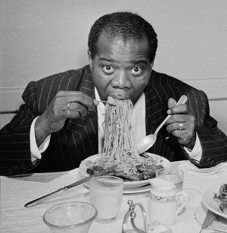 "Dinner Jazz" Louis Armstrong Portrait Getty Images Slim Aarons C-Print (1 of 4)