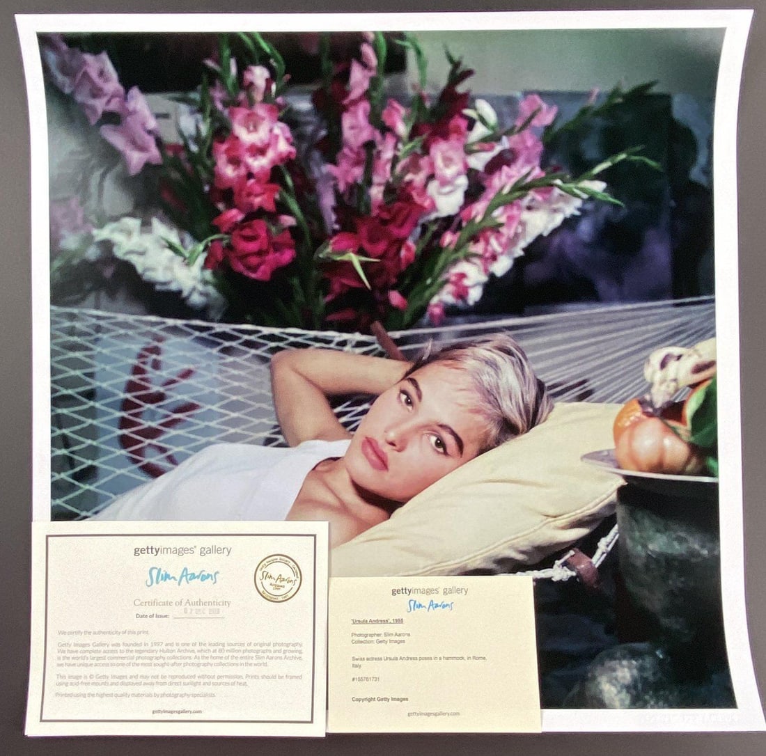 "Bond Girl to Be, Ursula Andress" Slim Aarons Getty Images C-Print, Framed 20x20 - 8