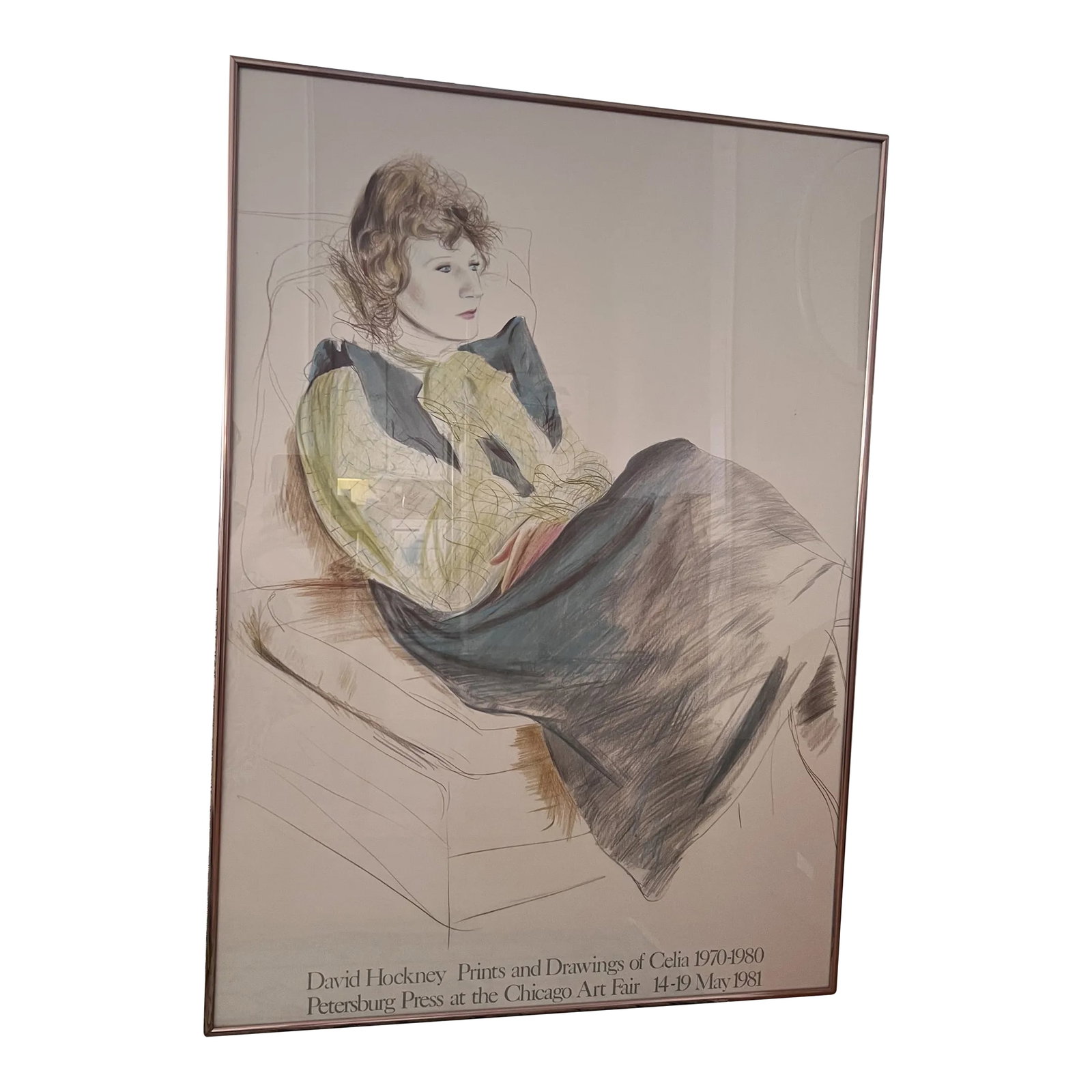 Late 20th Century Natalie Knight Gallery David Hockney Exhibition Poster, Framed (1 of 8)
