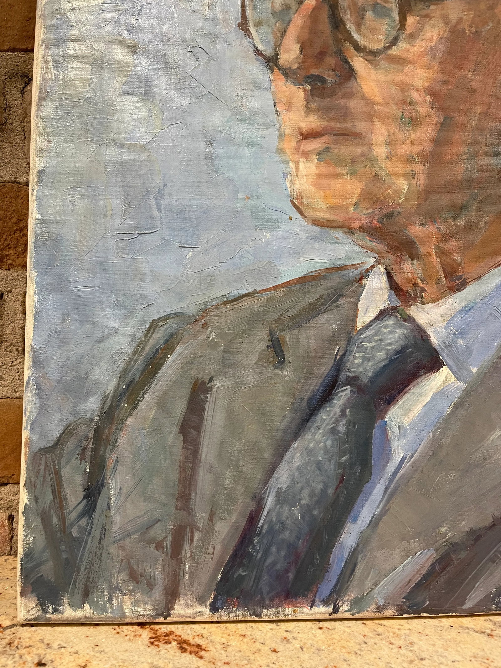 Mid 20th Century Oil Portrait Painting of a Gentleman by Mary Elizabeth Passini - 4