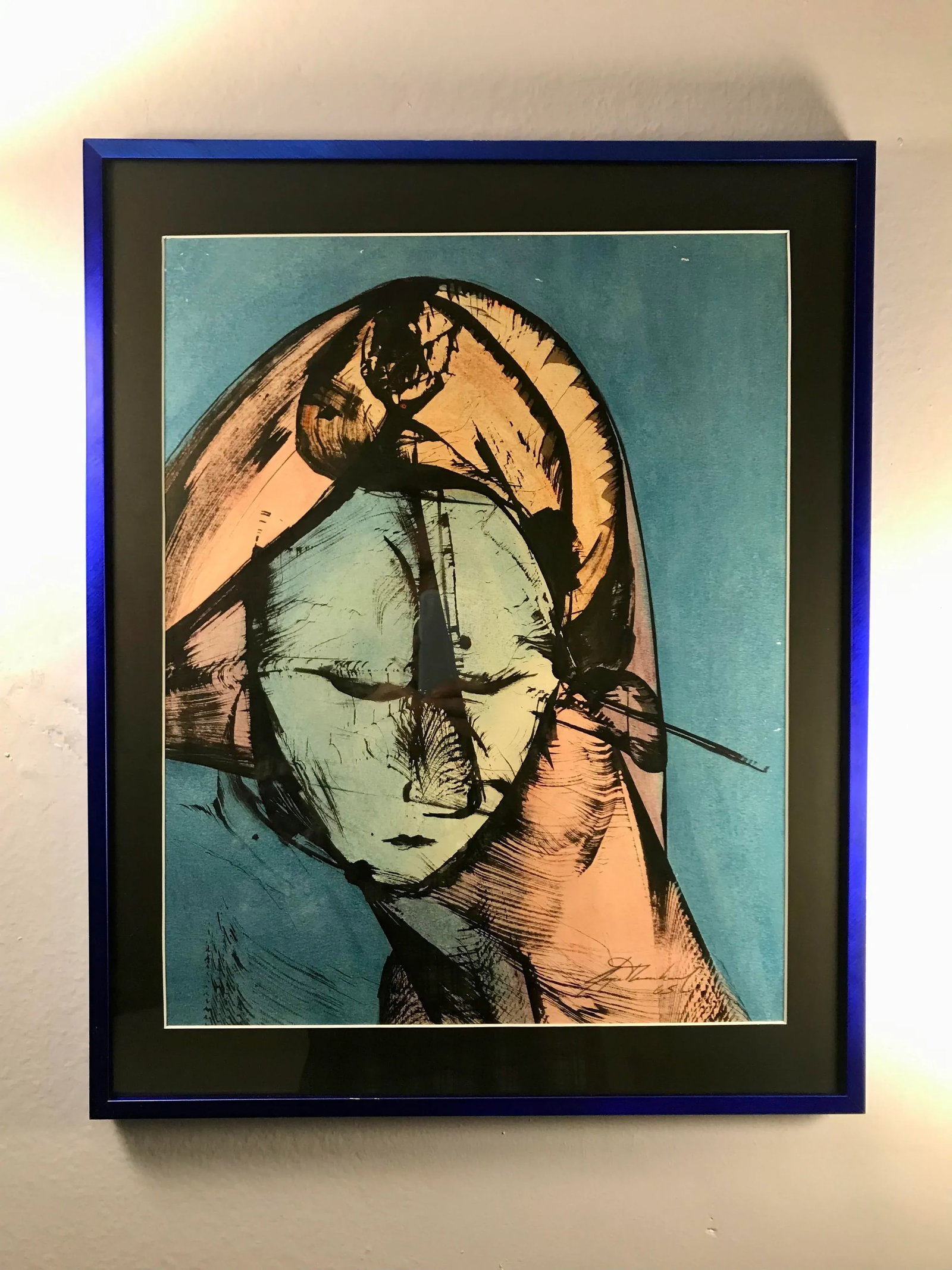 Mid-Century 1965 Watercolor and Ink Painting Signed by the Artist and Dated - 7