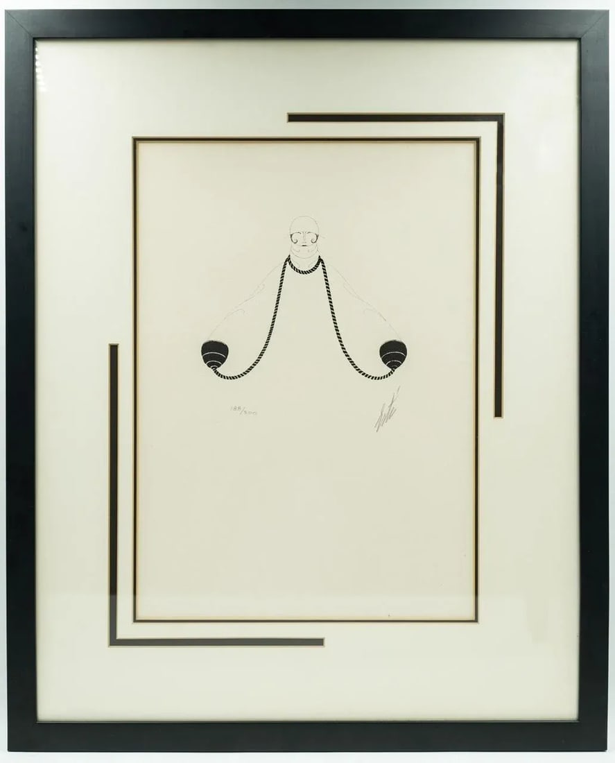 1970s Art Deco Figurative Etching Numbered 188/300 and Pencil Signed by Erte, Framed - 5