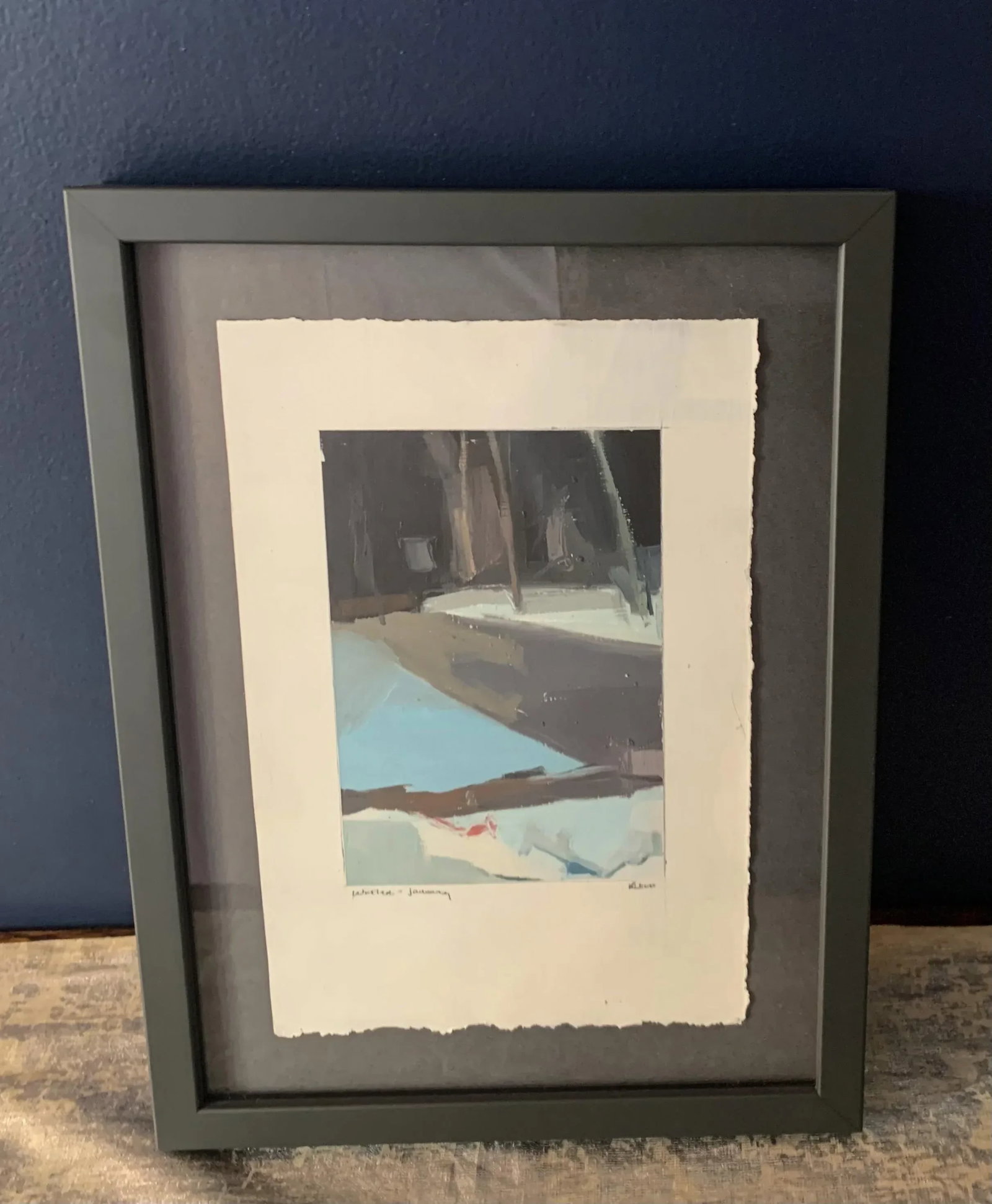 "Winter Journey" Contemporary Abstract Landscape Oil Painting by Megan Klco, Framed - 2