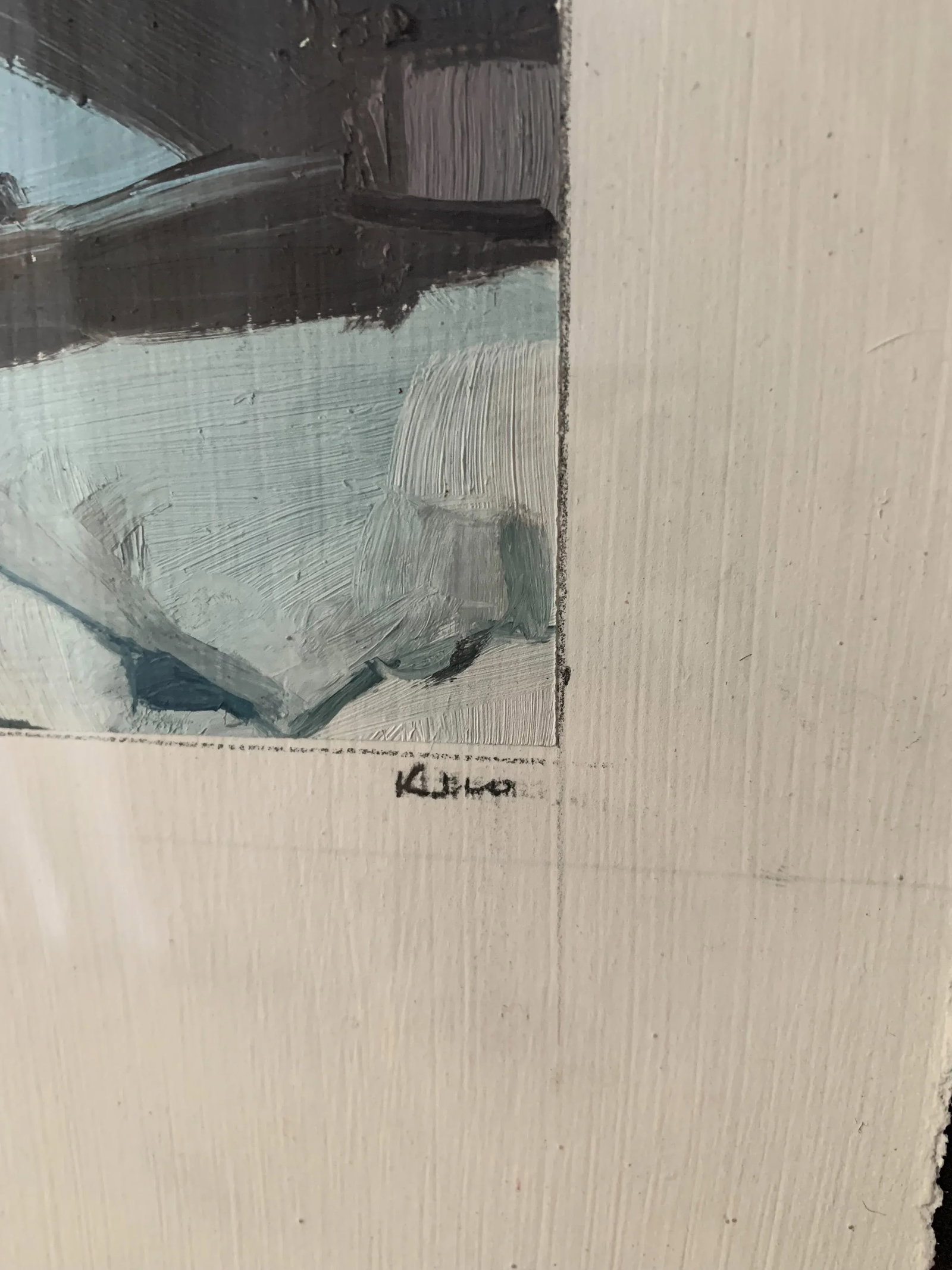 "Winter Journey" Contemporary Abstract Landscape Oil Painting by Megan Klco, Framed - 3