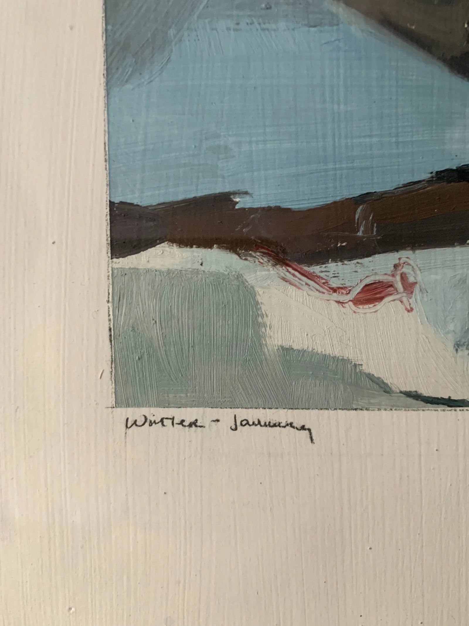 "Winter Journey" Contemporary Abstract Landscape Oil Painting by Megan Klco, Framed - 4