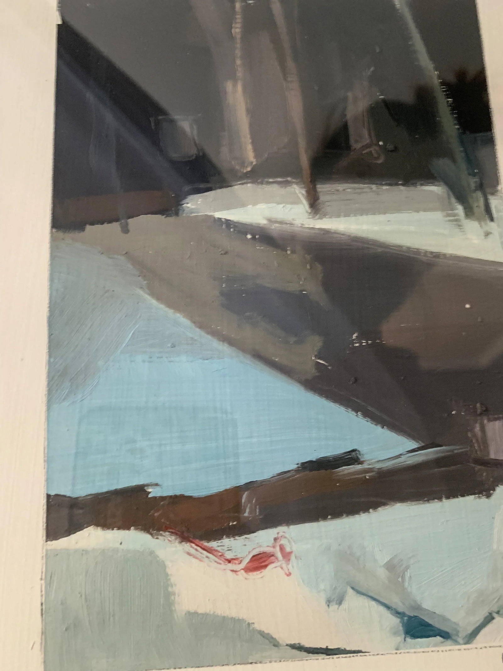 "Winter Journey" Contemporary Abstract Landscape Oil Painting by Megan Klco, Framed - 5