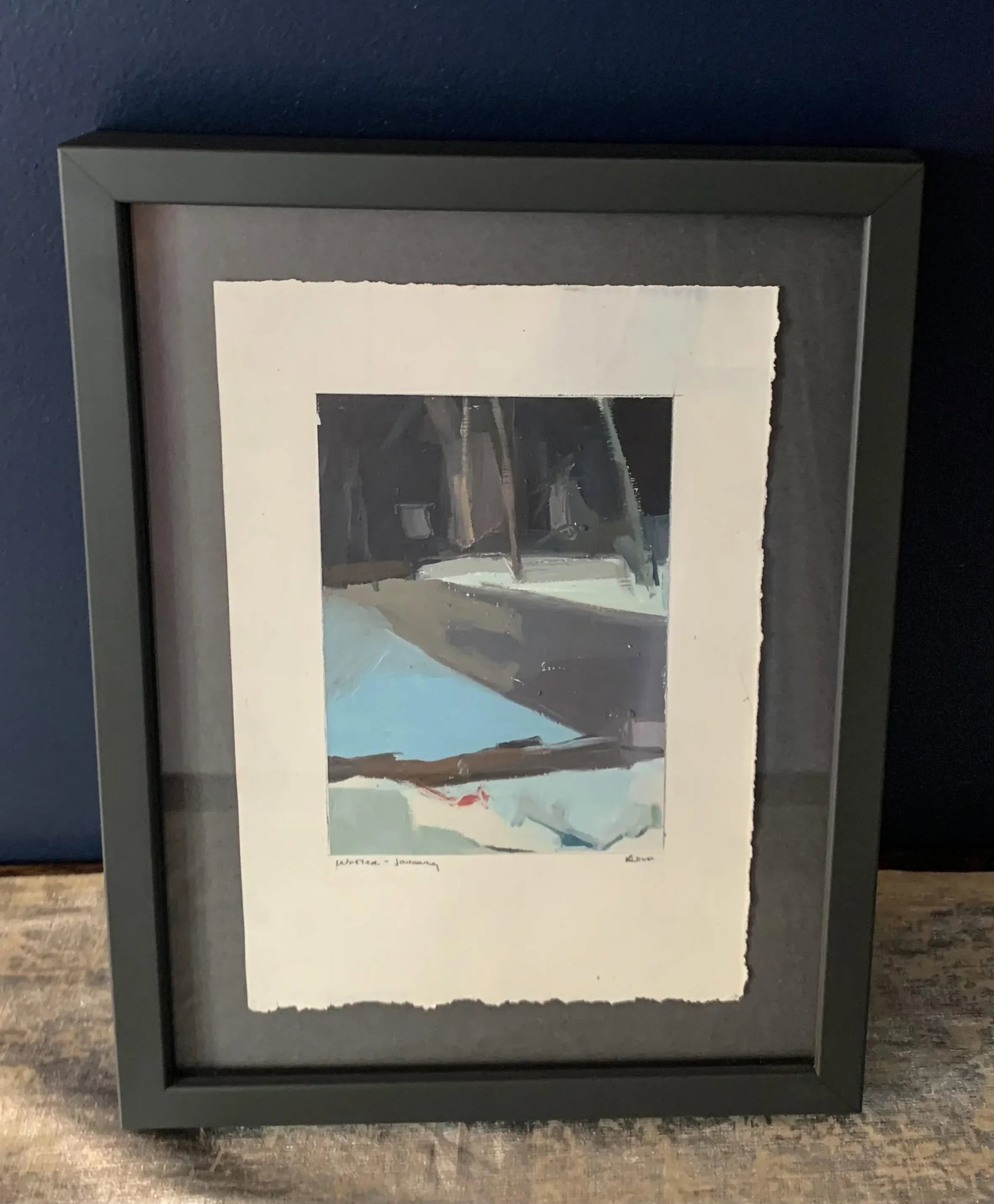 "Winter Journey" Contemporary Abstract Landscape Oil Painting by Megan Klco, Framed - 9