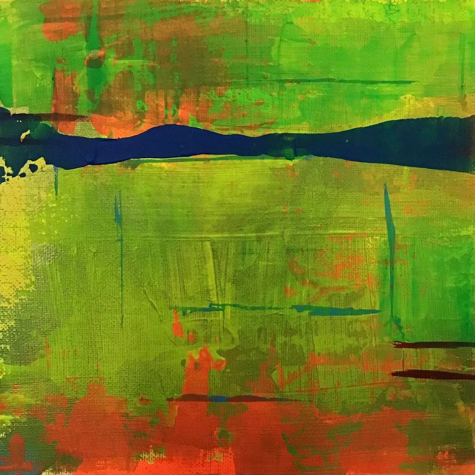 "AS012222" Abstract Study on Canvas Panel: Abstract Study on 8" by 8" Canvas Panel. Artist signed on the back side with S. Stilgenbauer (CA Artist Stephen Stilgenbauer). >> This size painting ships with USPS Priority Mail. Condition: