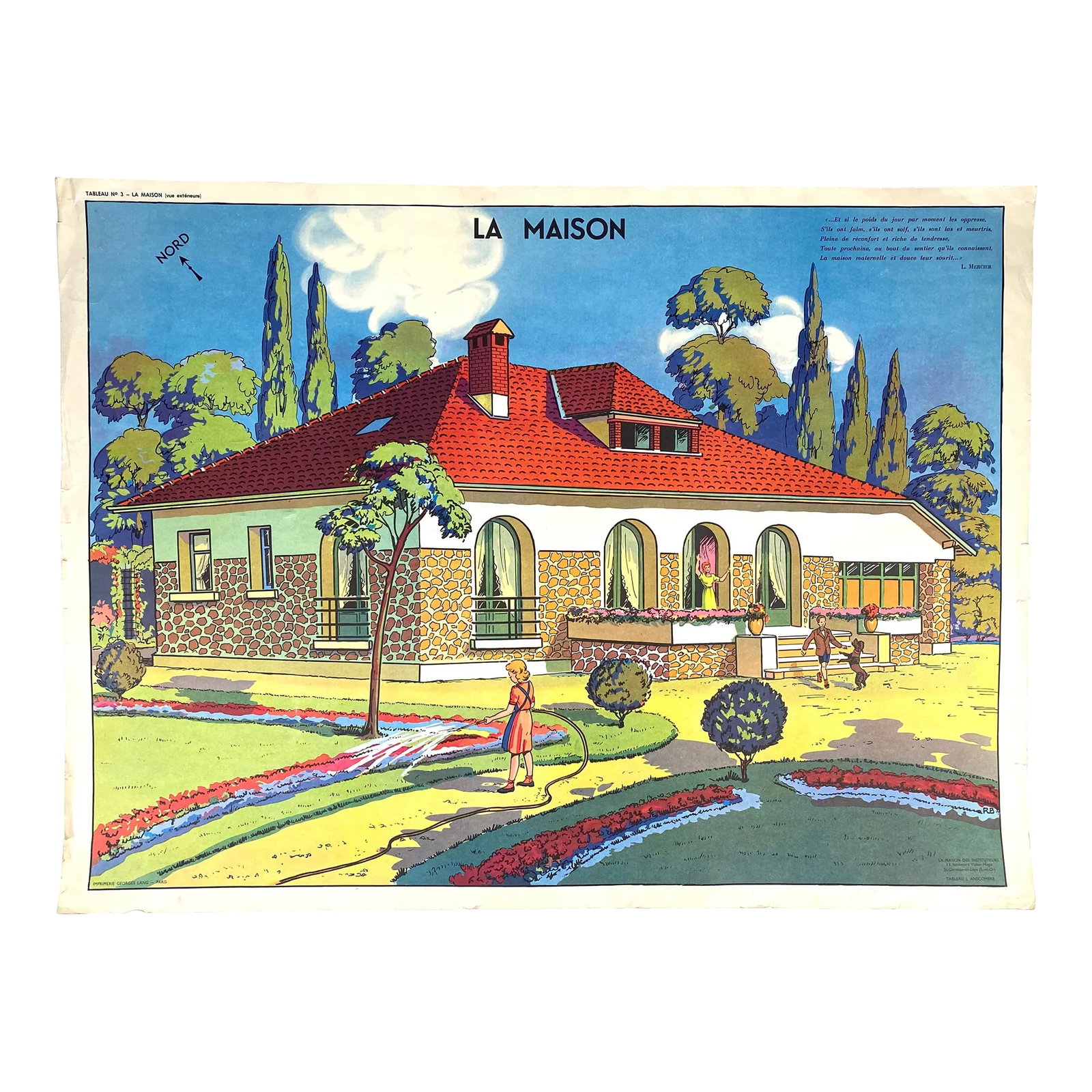 Vintage French School Poster - "La Maison" (1 of 12)