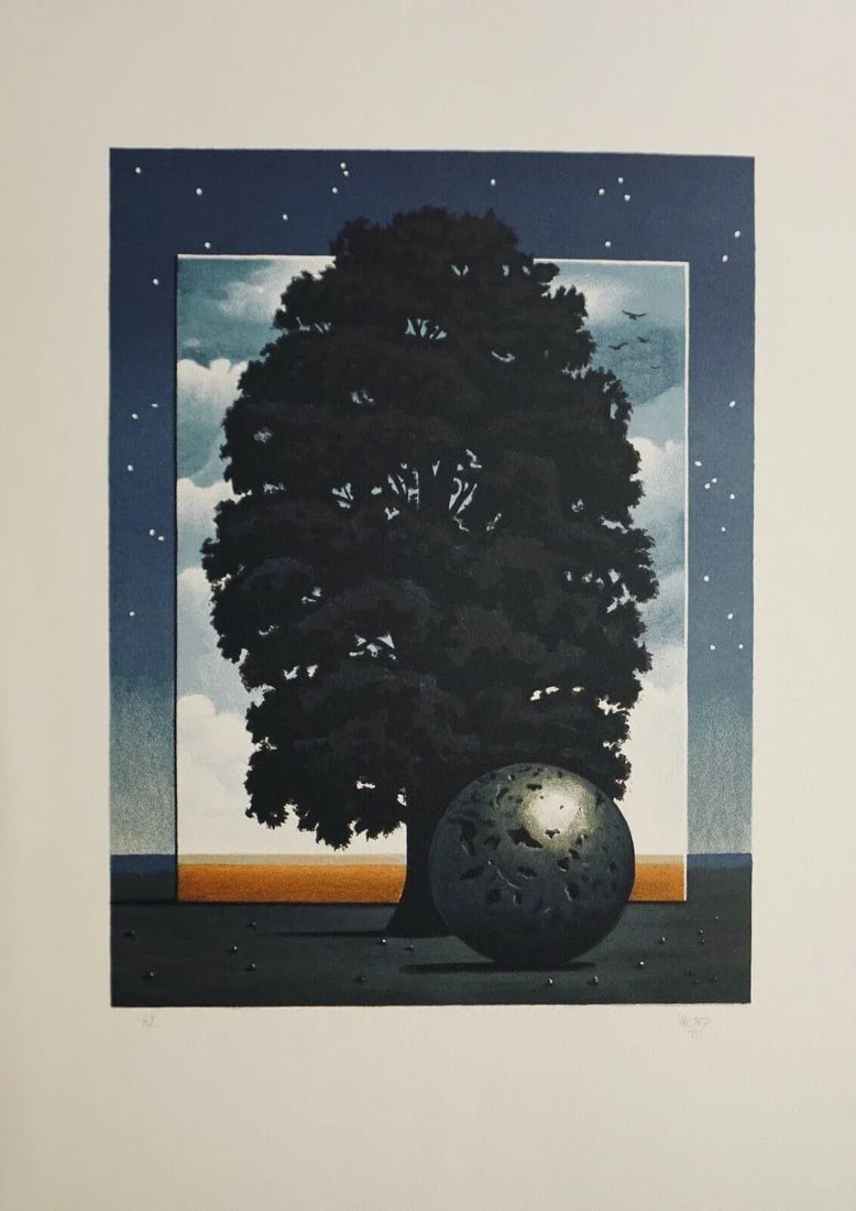 1980s "The Big Parade & Random Selection" Michael Hasted Surrealist Landscape Hand-Signed Lithograph - 3