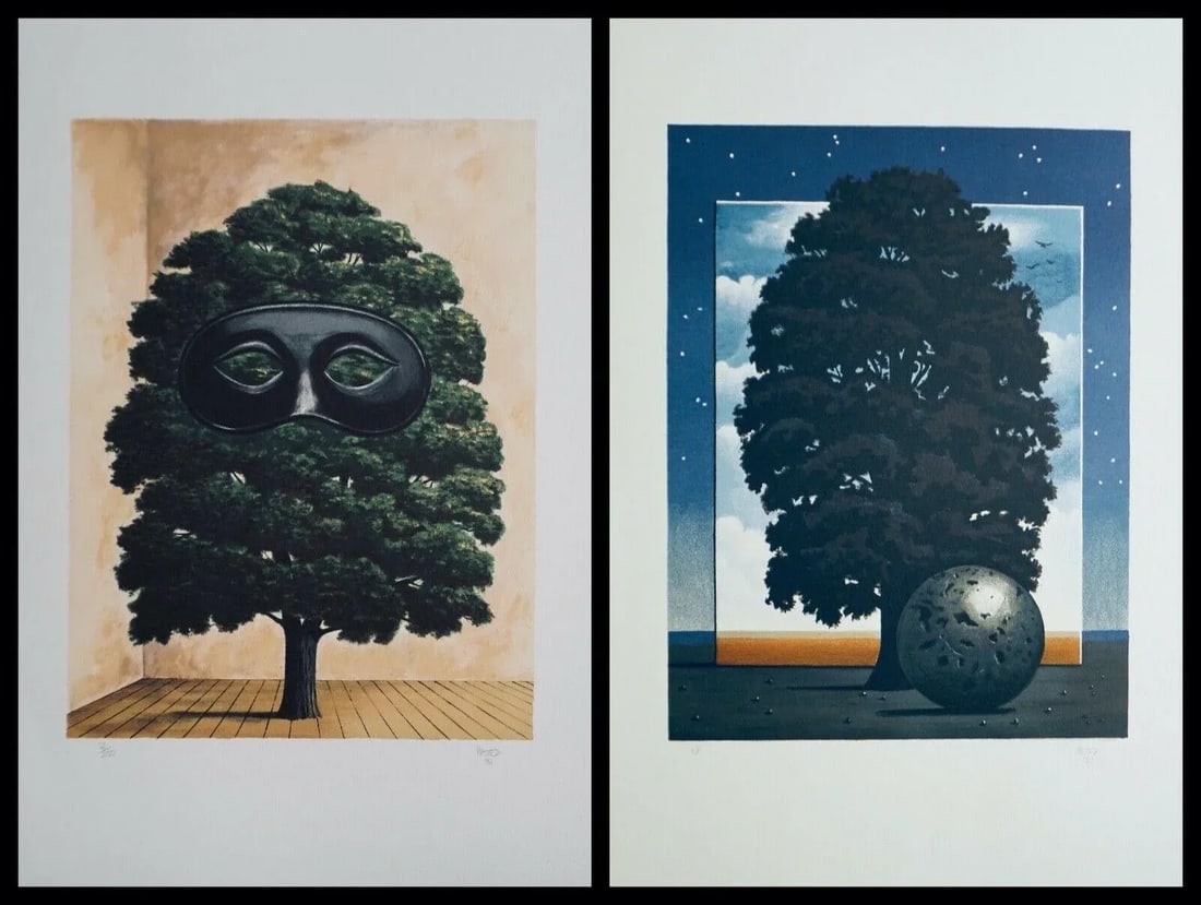 1980s "The Big Parade & Random Selection" Michael Hasted Surrealist Landscape Hand-Signed Lithograph - 5