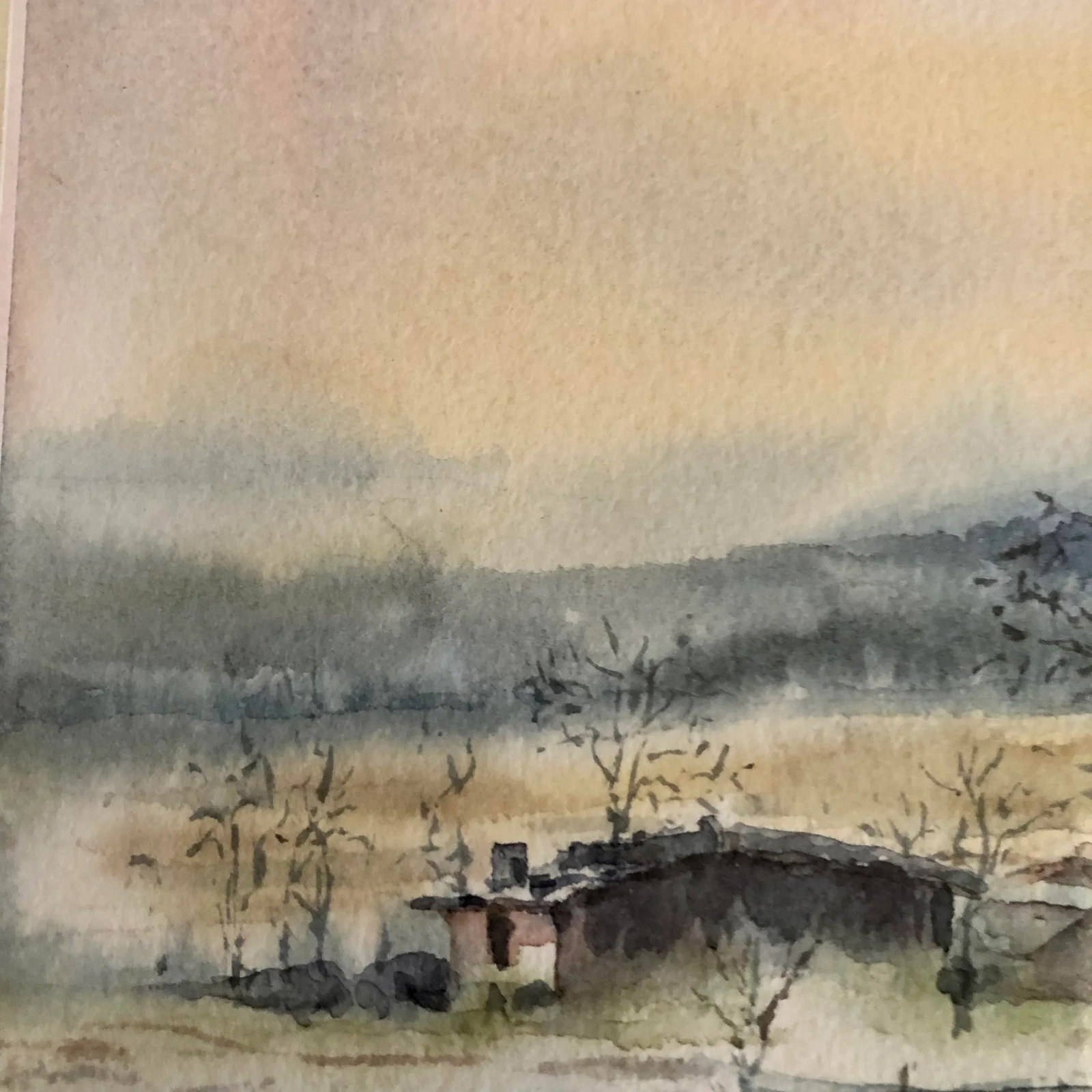 Late 20th Century Landscape Watercolor Signed Painting, Framed - 2