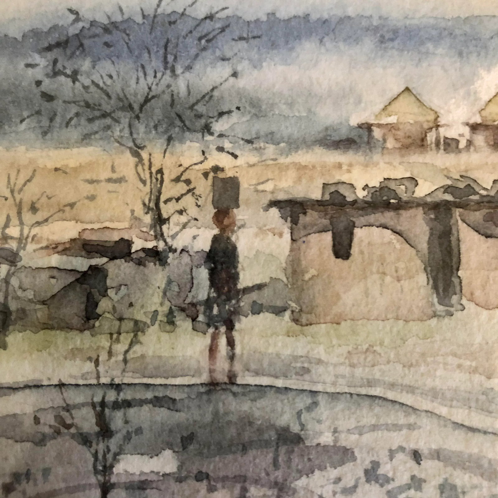 Late 20th Century Landscape Watercolor Signed Painting, Framed - 3