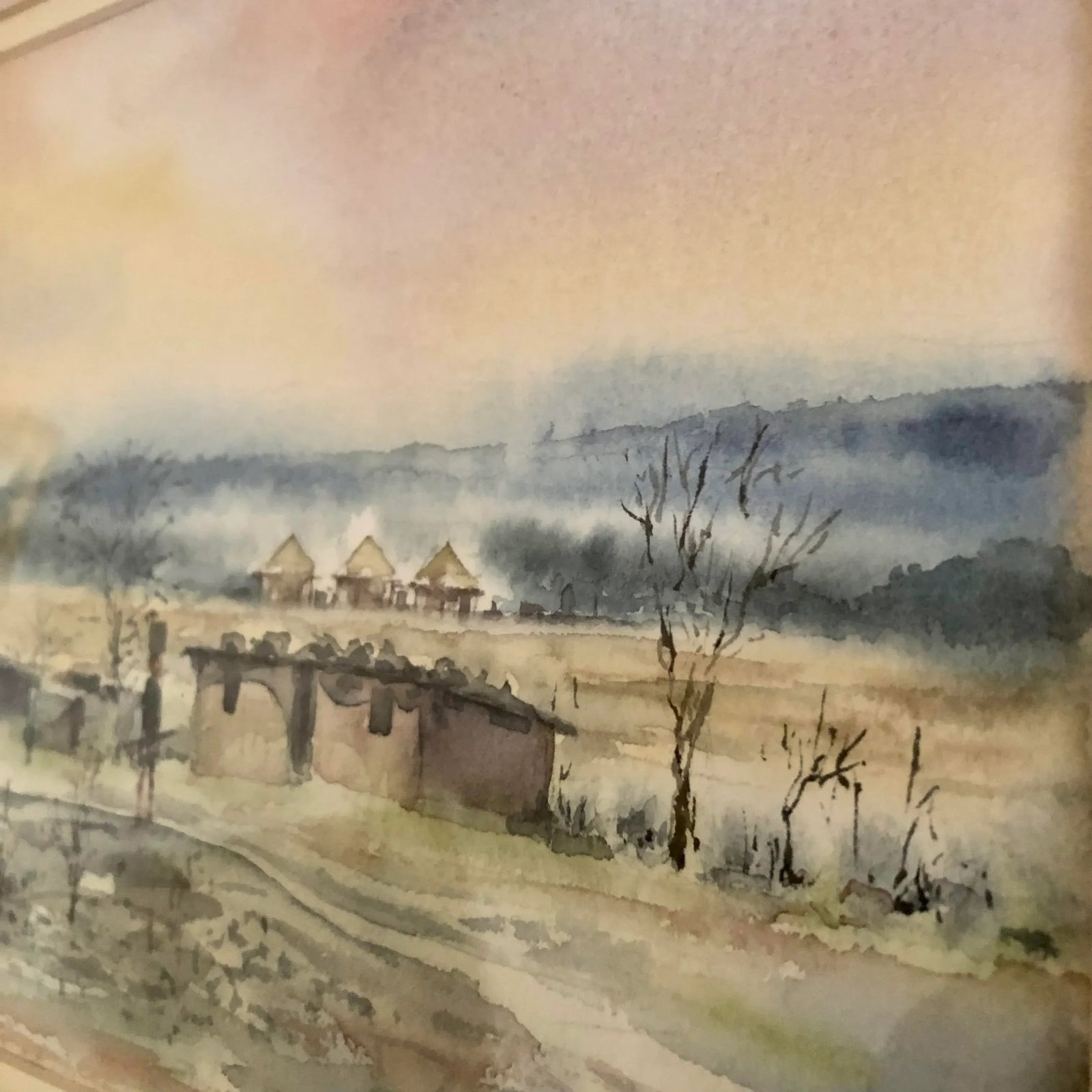 Late 20th Century Landscape Watercolor Signed Painting, Framed - 7