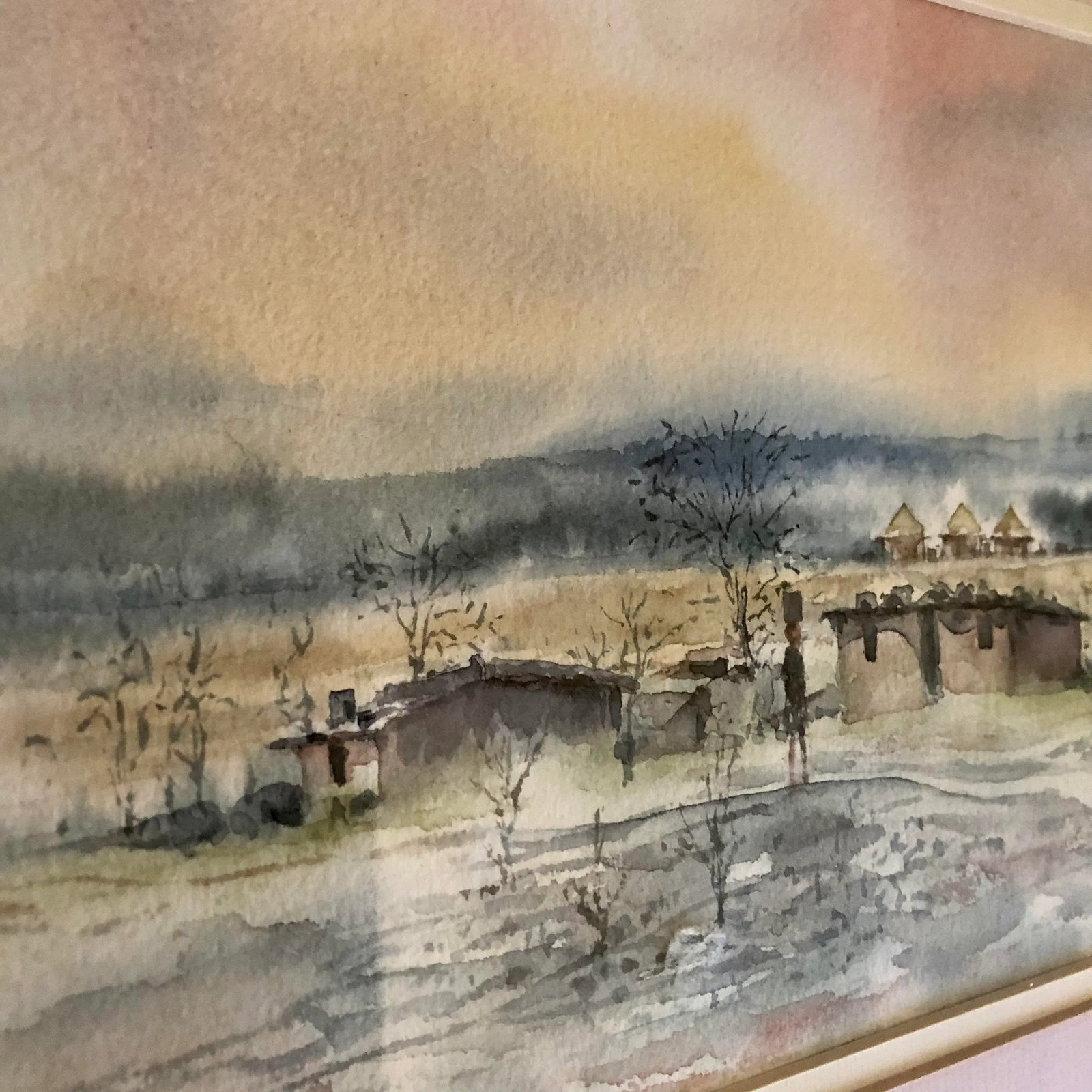 Late 20th Century Landscape Watercolor Signed Painting, Framed - 8