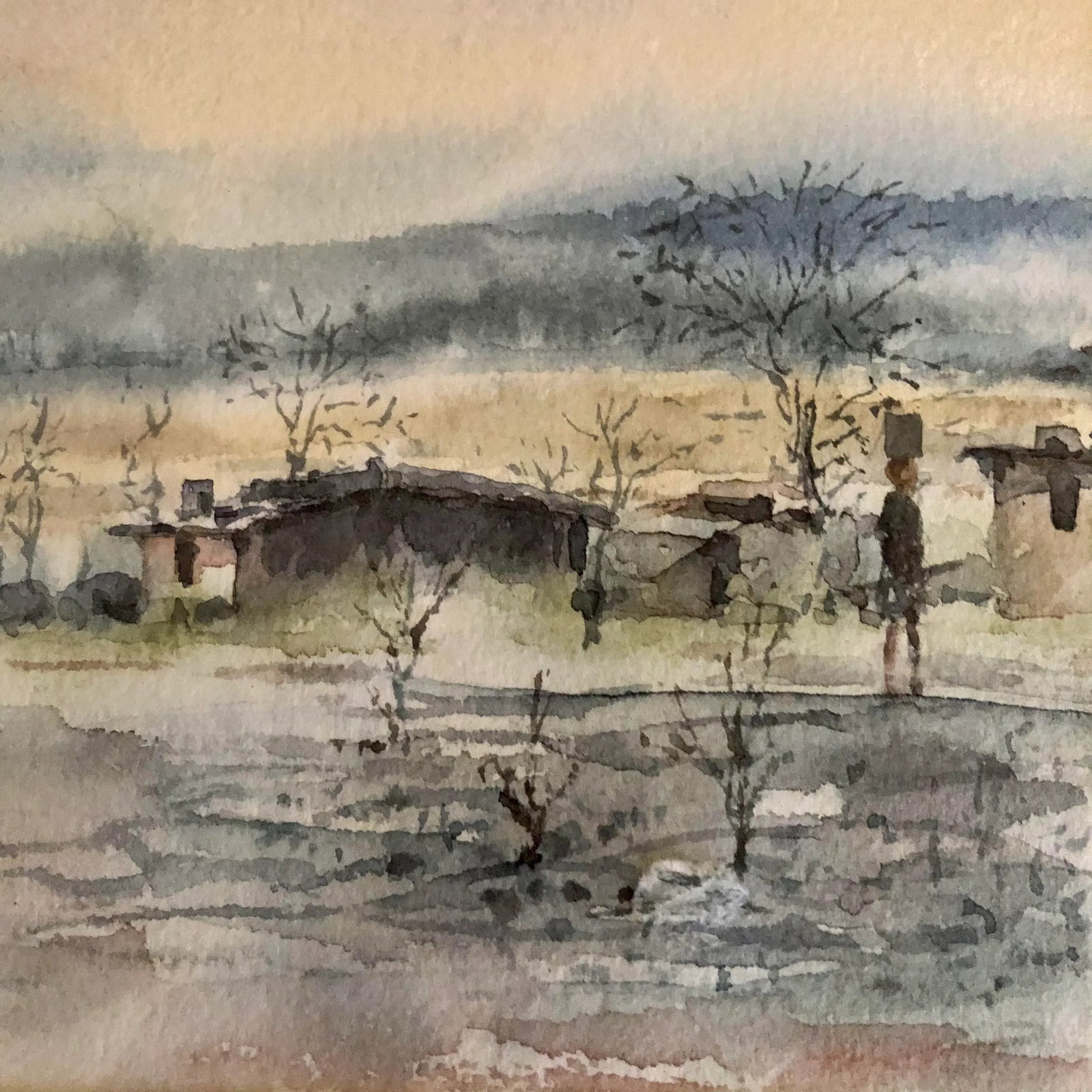 Late 20th Century Landscape Watercolor Signed Painting, Framed - 9