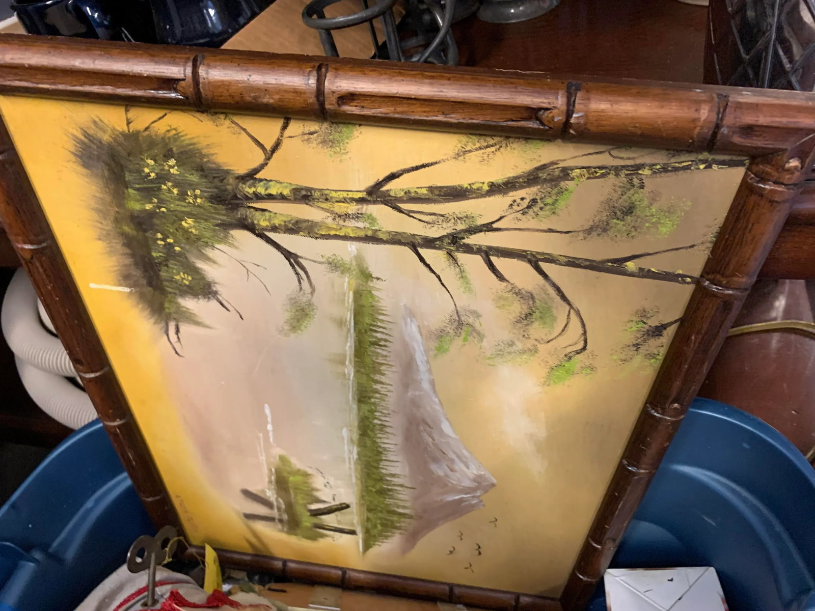 1980 Painting Lake Scene Signed by Artist - 10