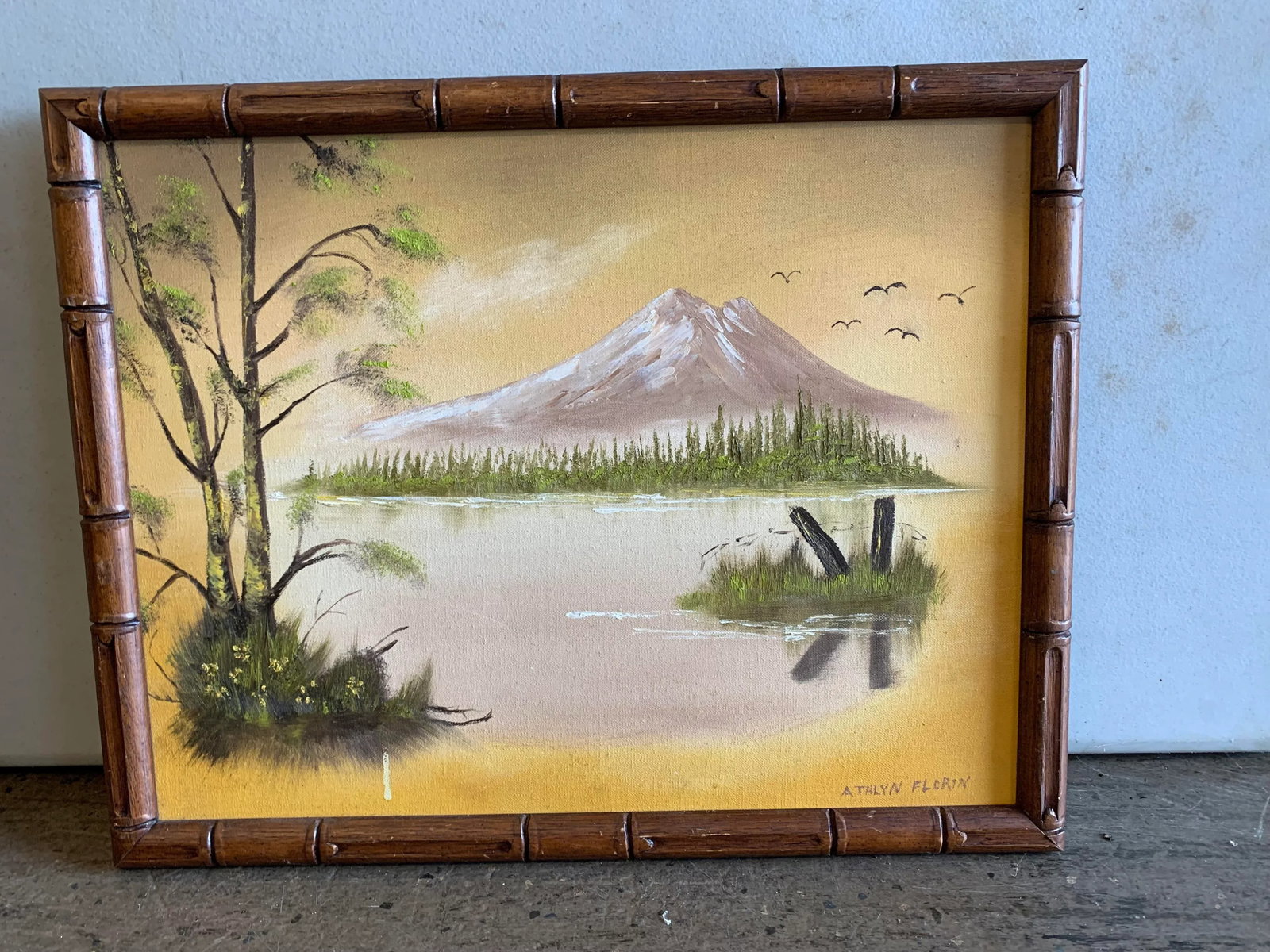 1980 Painting Lake Scene Signed by Artist - 11