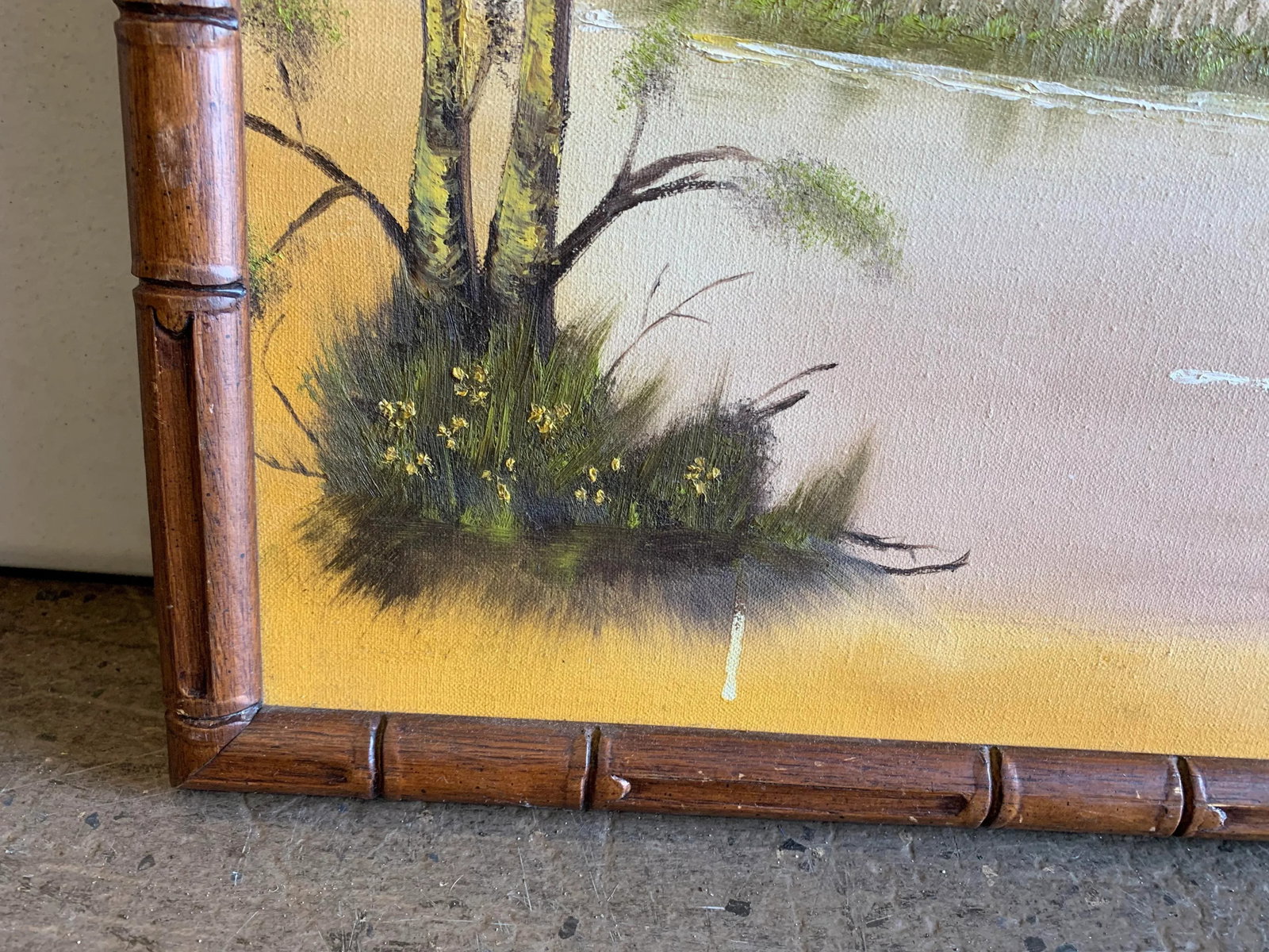 1980 Painting Lake Scene Signed by Artist - 6