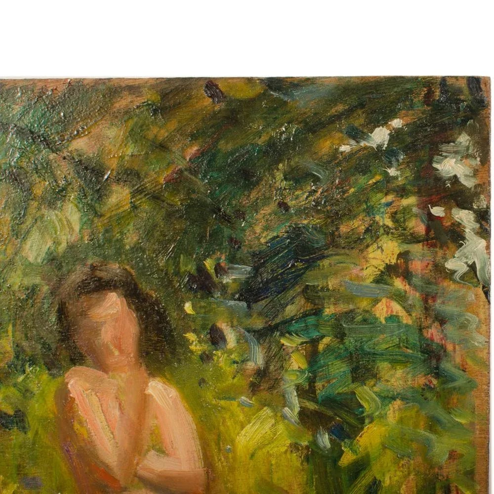 Early 20th Century "Nude in Nature" Expressionist Style Figurative Oil Painting by Jean Chaleye - 4
