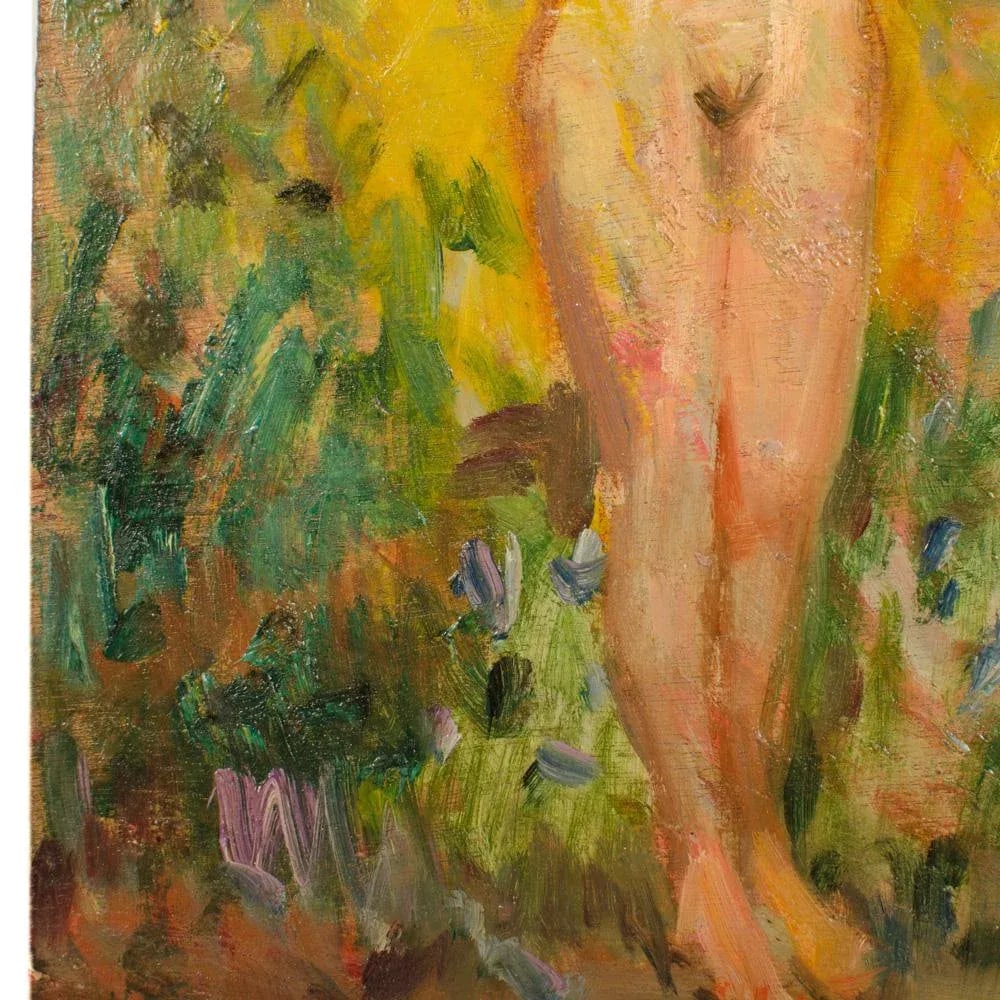 Early 20th Century "Nude in Nature" Expressionist Style Figurative Oil Painting by Jean Chaleye - 5
