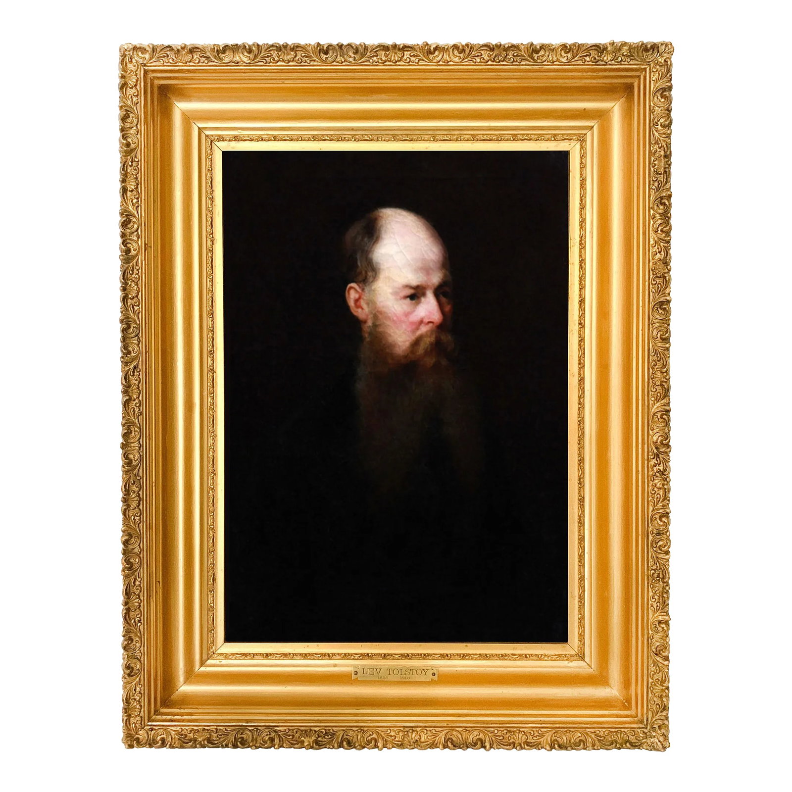 19th C. Russian School Oil on Canvas Portrait of Lev Tolstoy (1 of 9)