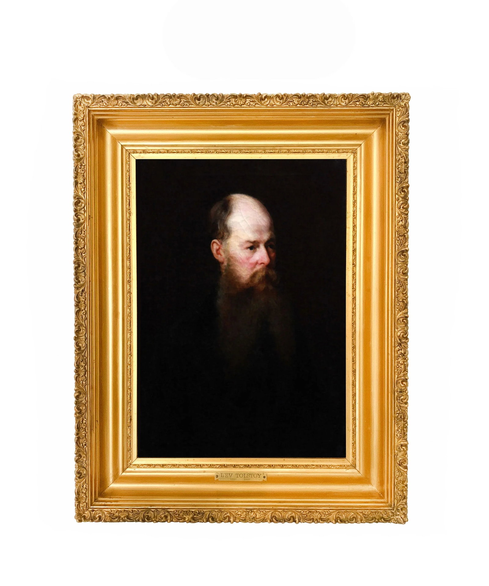 19th C. Russian School Oil on Canvas Portrait of Lev Tolstoy - 9