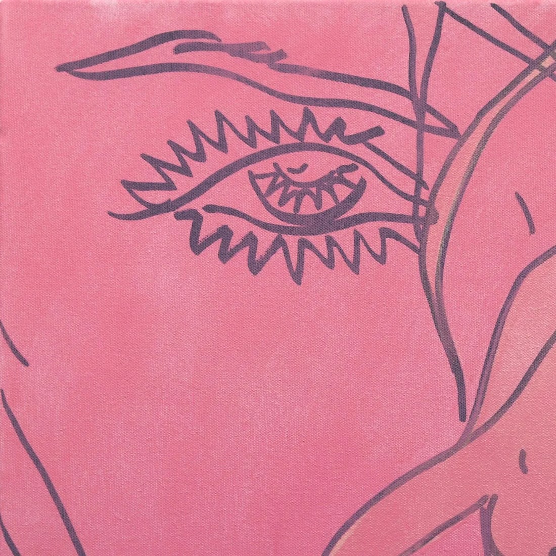 "Untitled (Pink V)" Contemporary Minimalist Figurative Acrylic Painting by Hilary Bond - 2