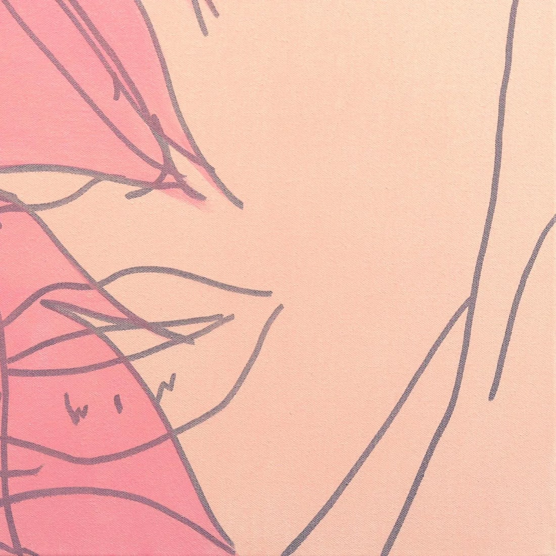 "Untitled (Pink V)" Contemporary Minimalist Figurative Acrylic Painting by Hilary Bond - 5