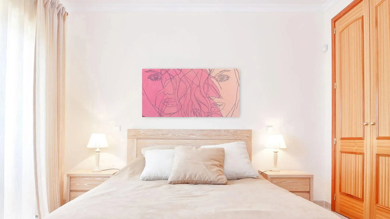 "Untitled (Pink V)" Contemporary Minimalist Figurative Acrylic Painting by Hilary Bond - 8