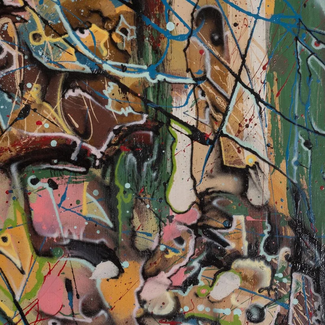 "Tea for Two" Contemporary Modernist Abstract Figurative Oil Painting by Costain - 7