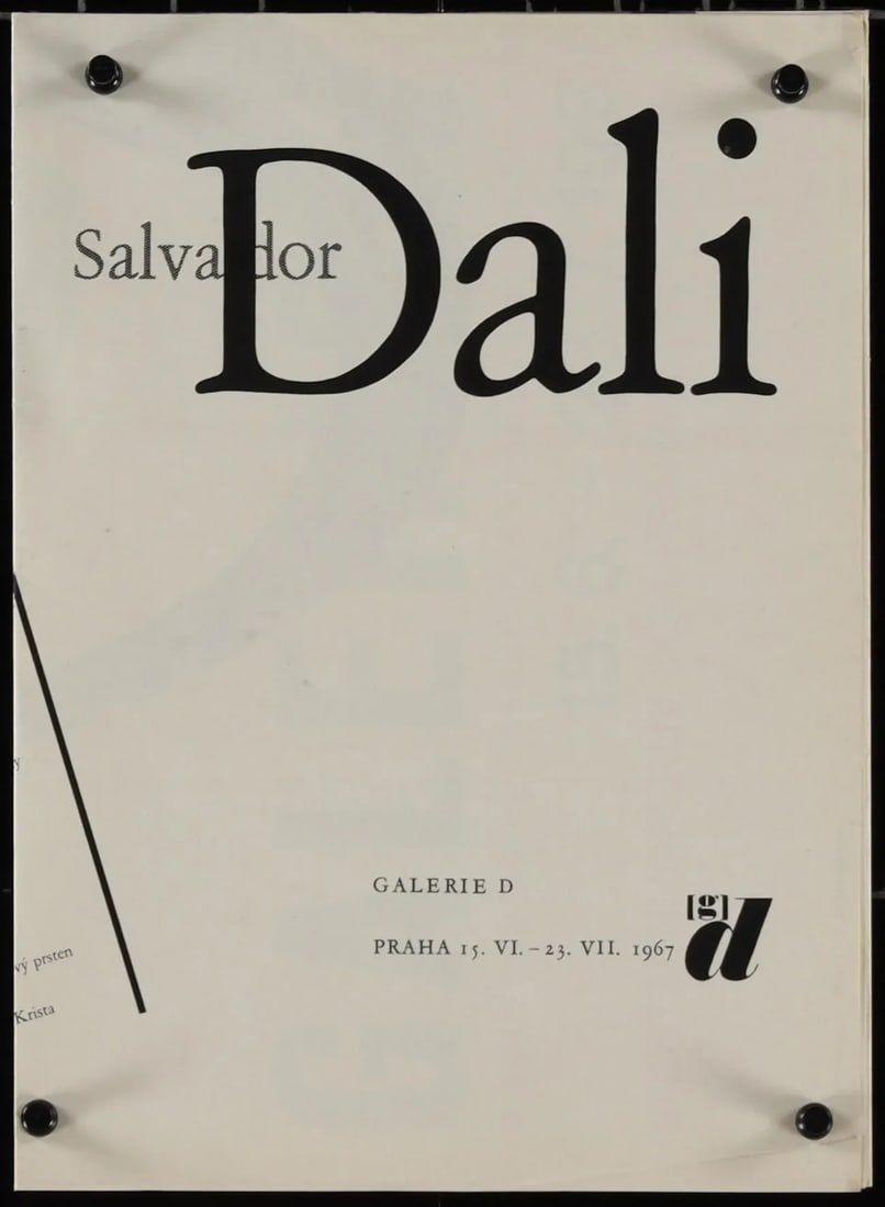 1967 "Salvador Dali Galerie Gd" Czechoslovakian Gallery Poster and Fold Out Brochure - 2