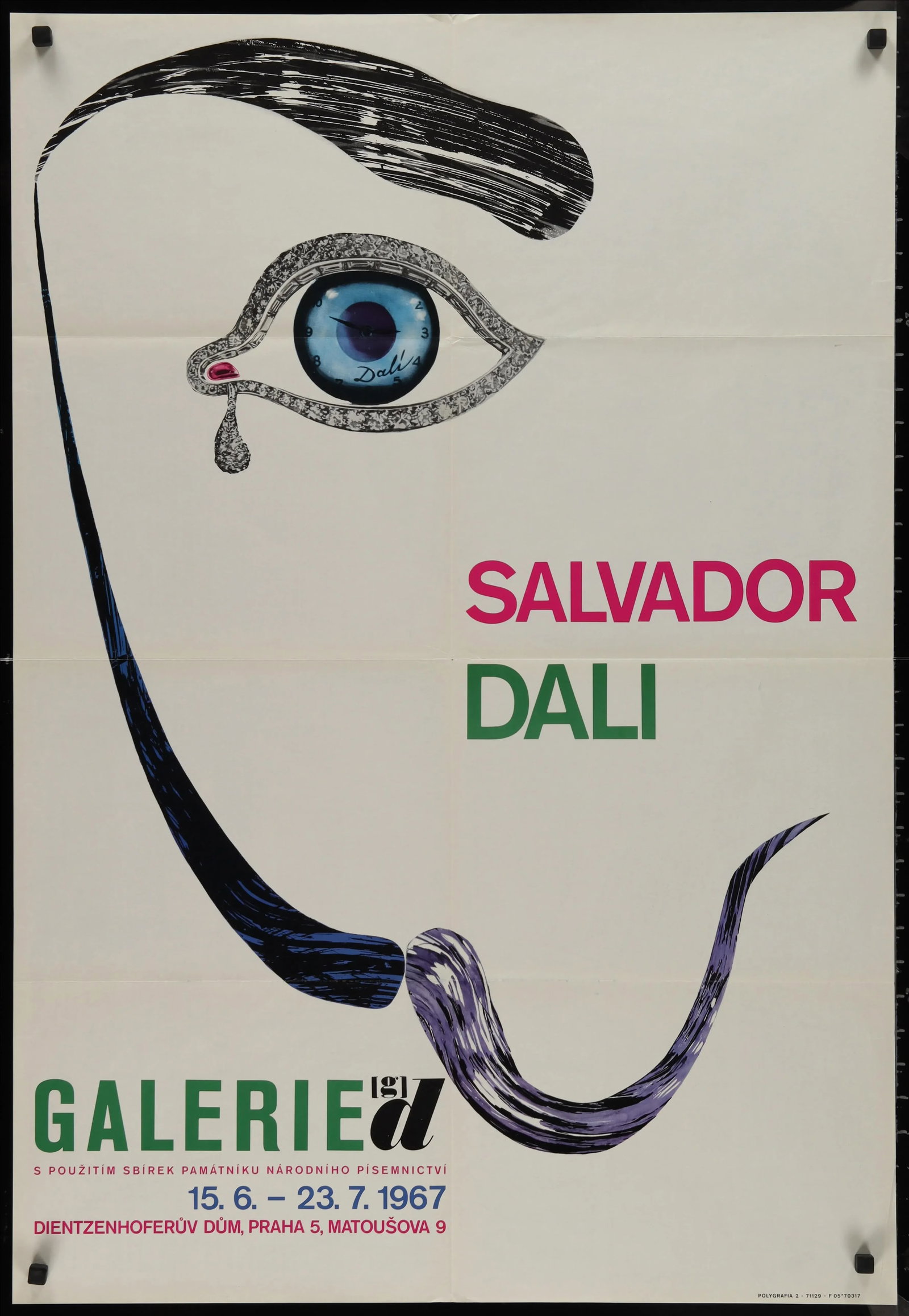 1967 "Salvador Dali Galerie Gd" Czechoslovakian Gallery Poster and Fold Out Brochure - 5